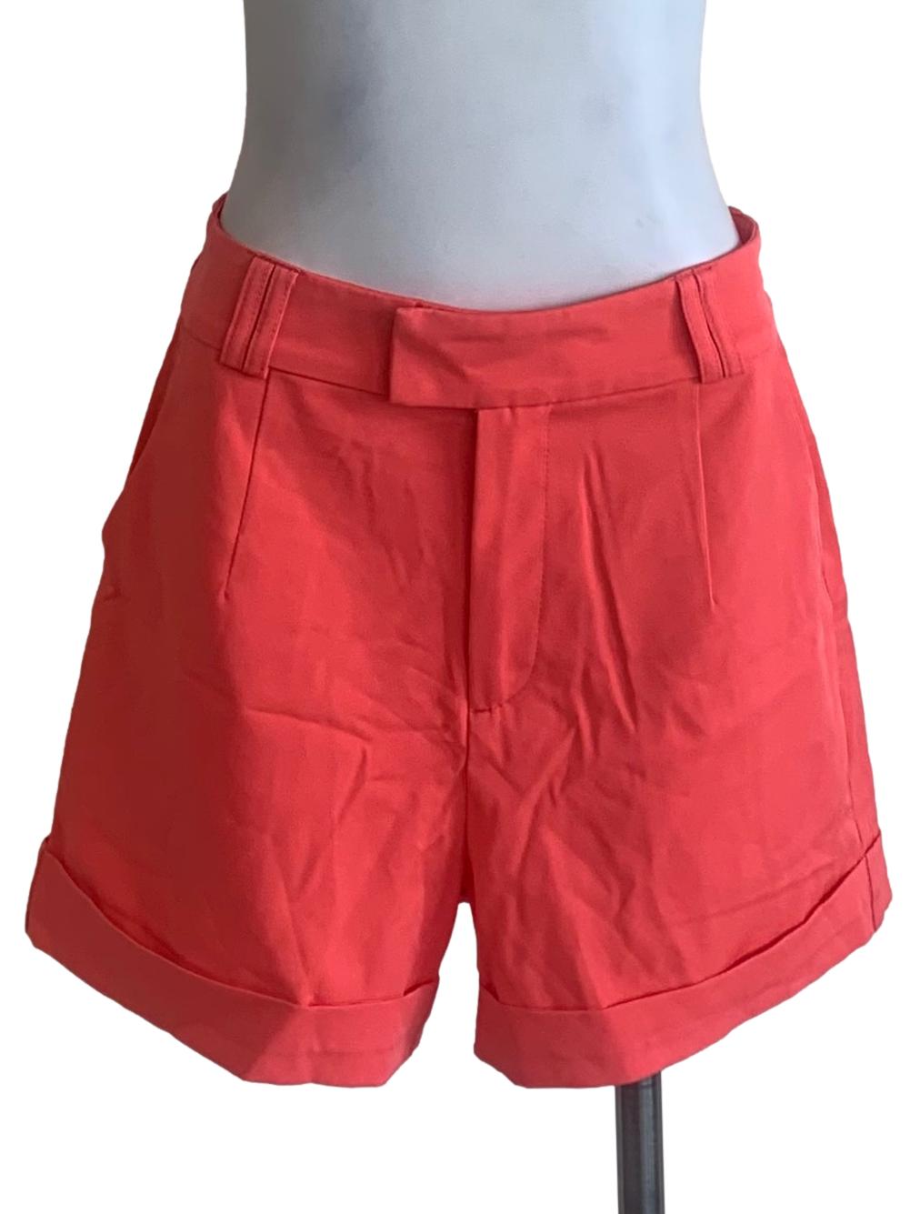 Strawberry Pink Turn-Up Shorts