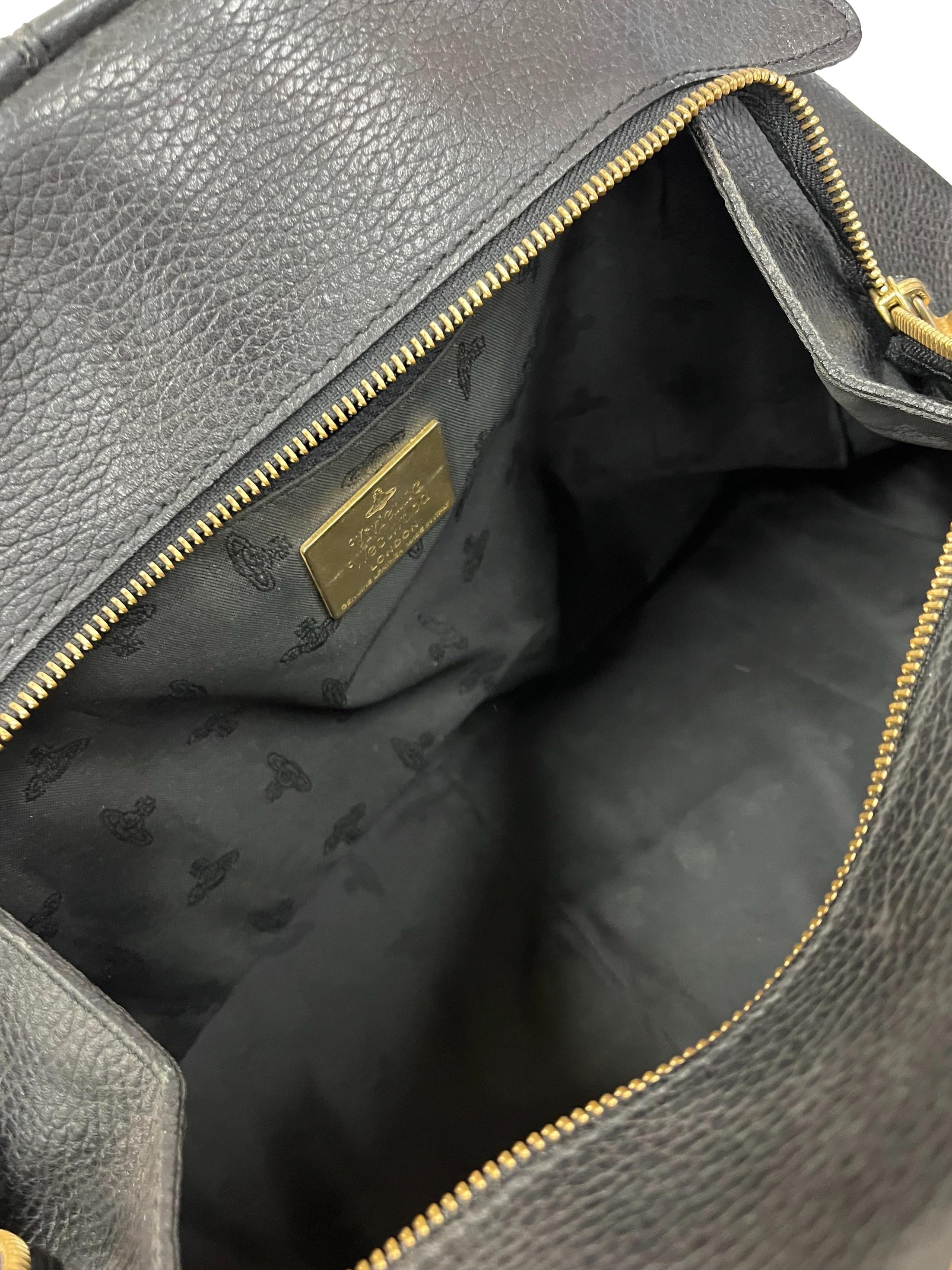 Black Leather Handle Handbag