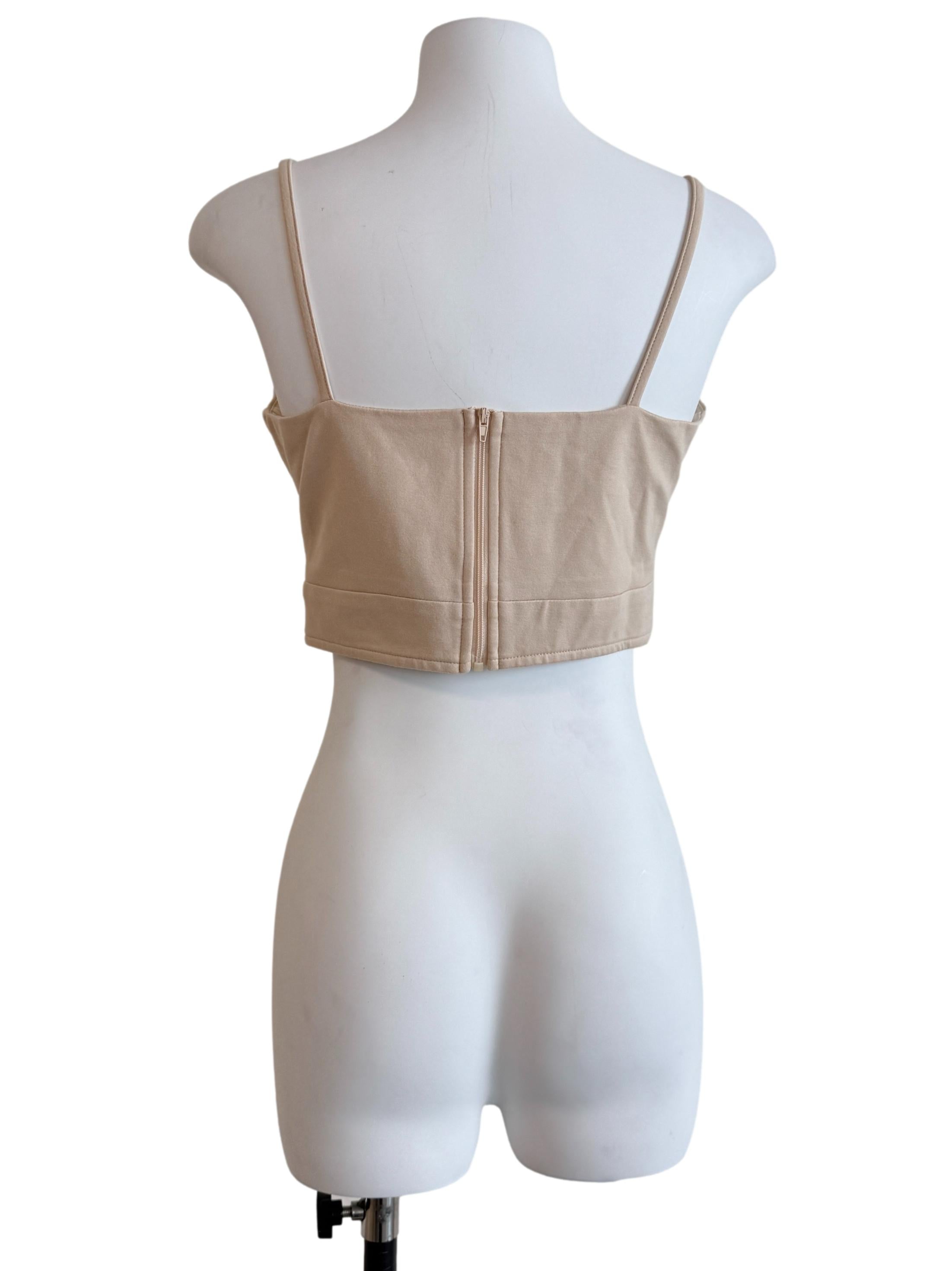 Cream Spaghetti Strap Sleeveless Top