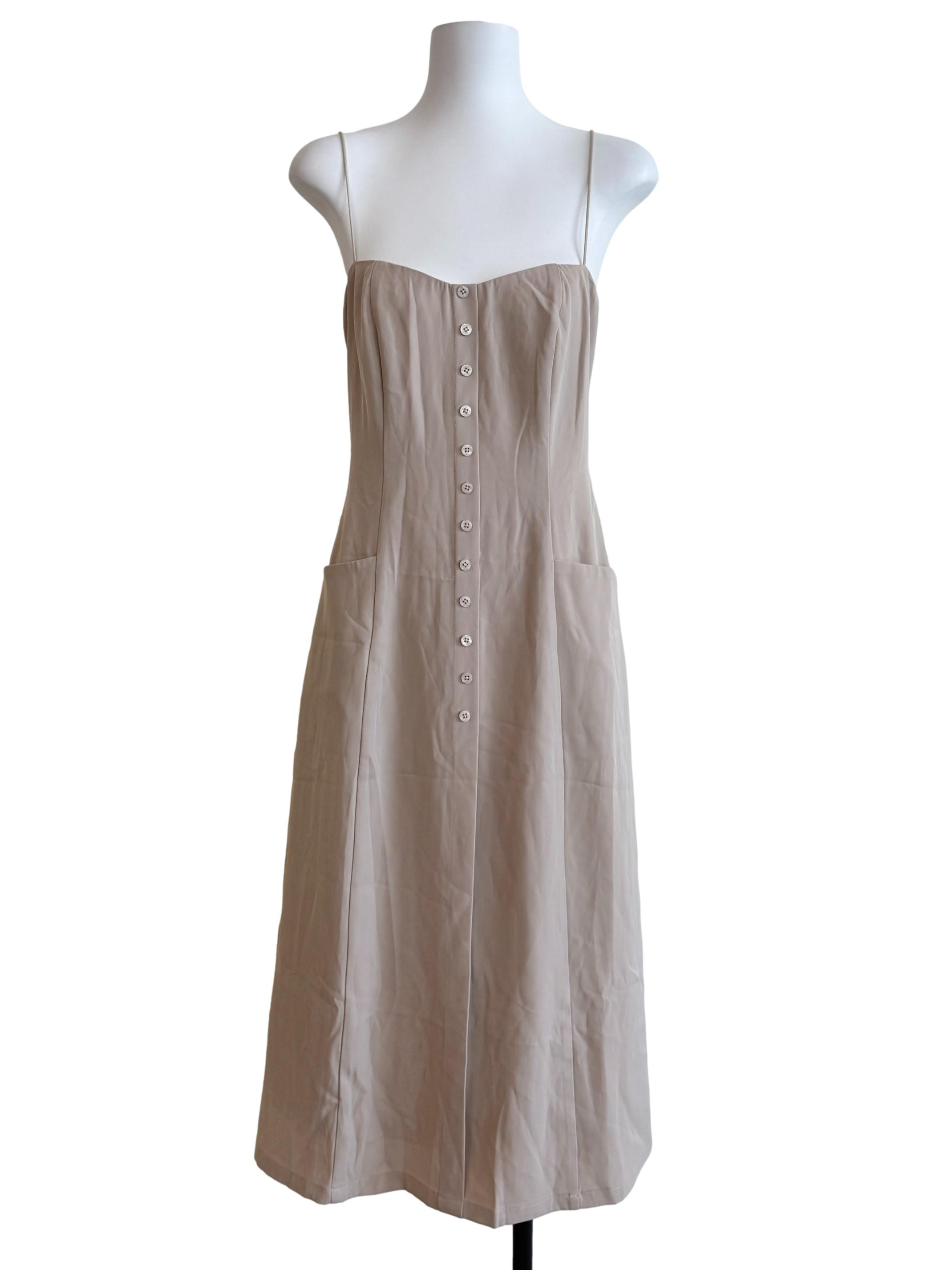 Ivory Beige Slip Midi Dress