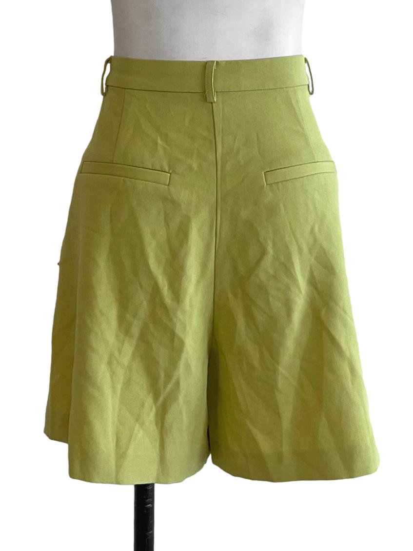 Chartreuse Green High-Waisted Shorts LB