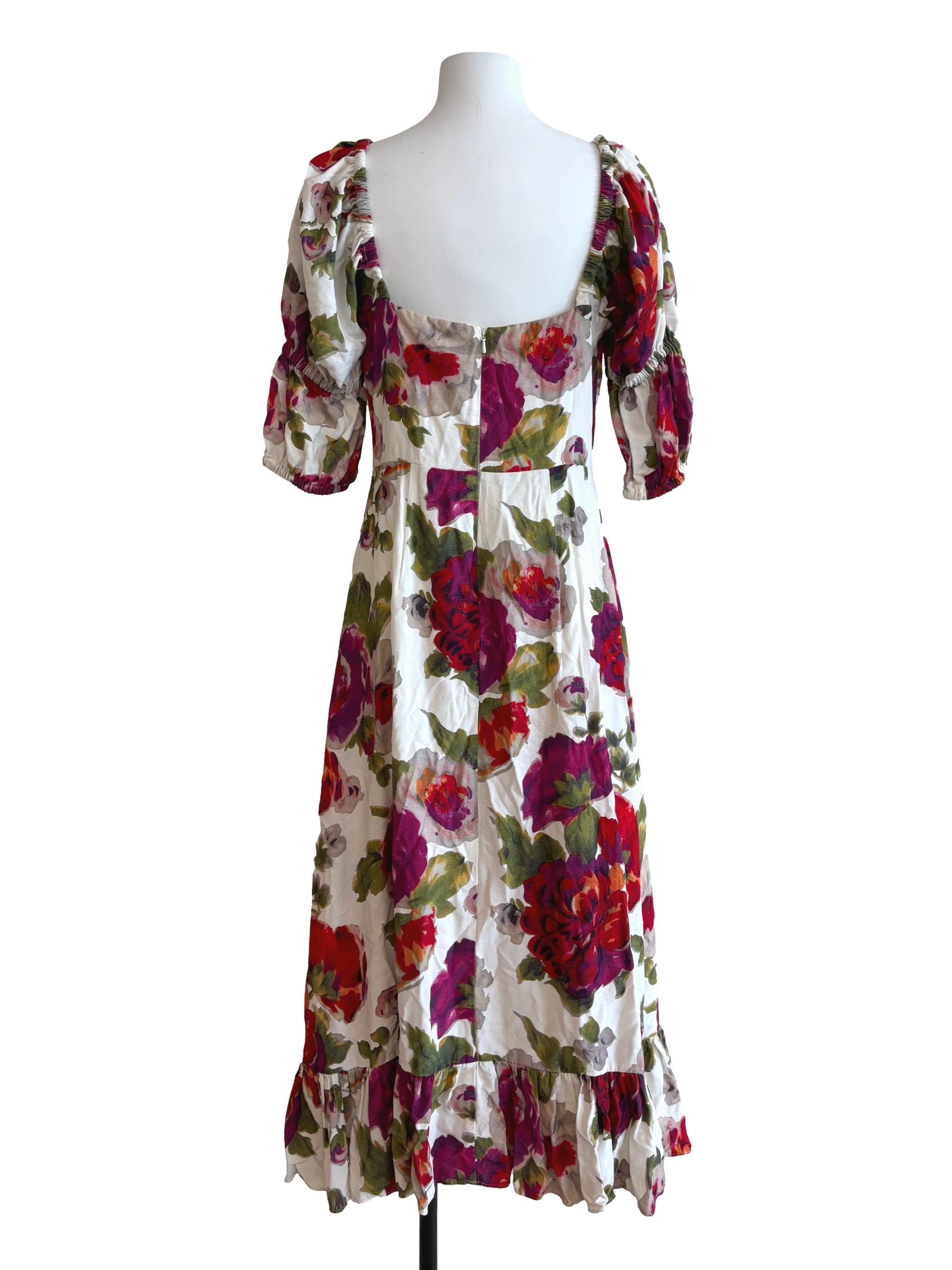 White Multicolour Floral Maxi Dress