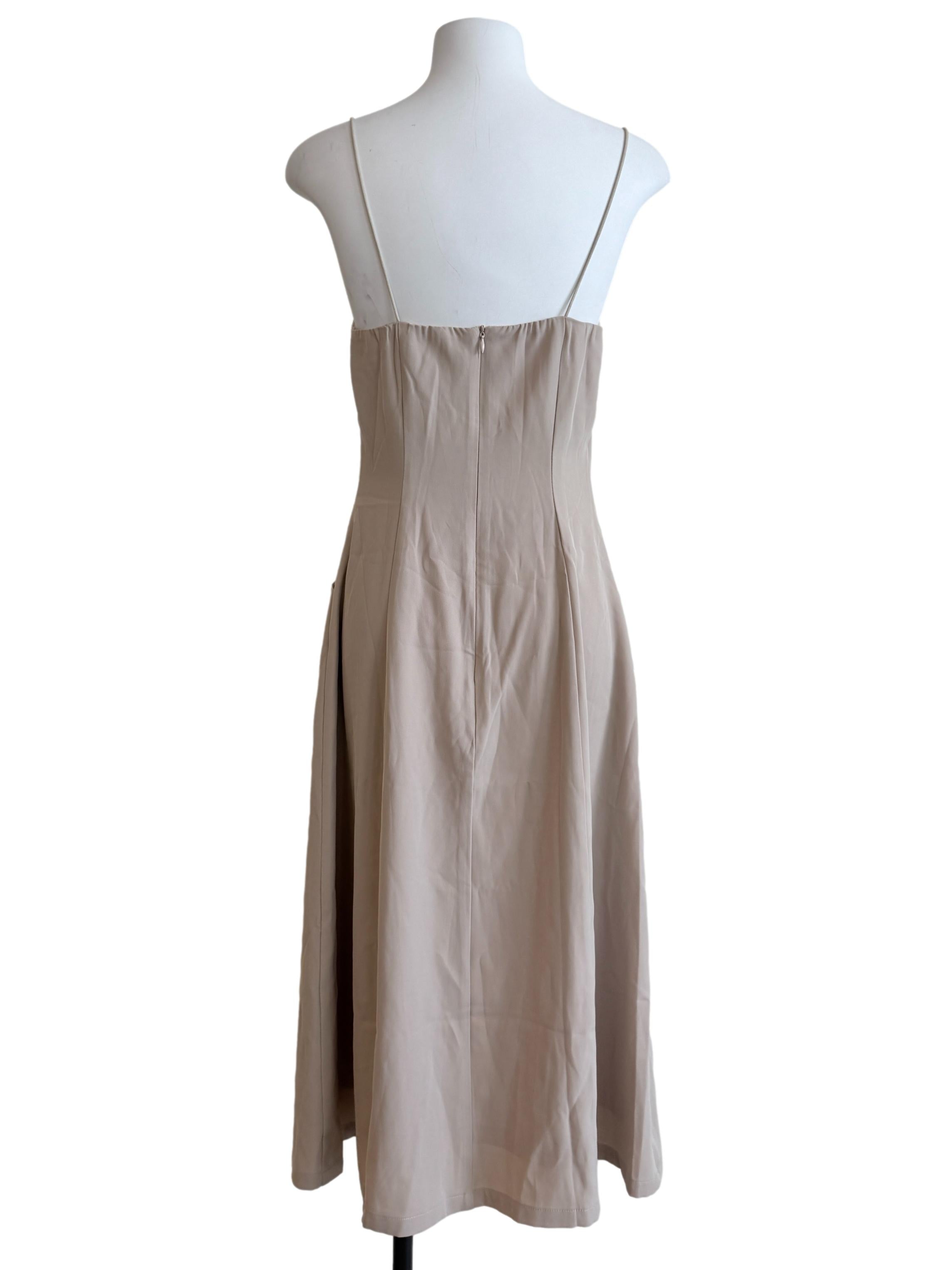 Ivory Beige Slip Midi Dress