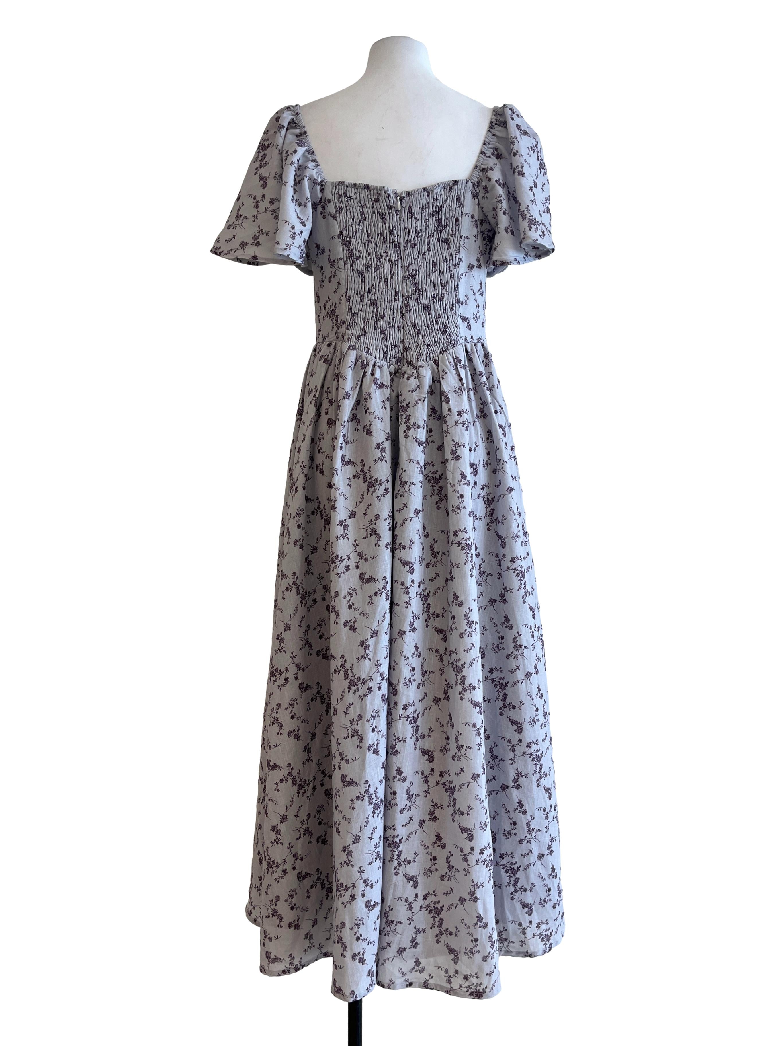 Cloud Silver Sweetheart Maxi Dress