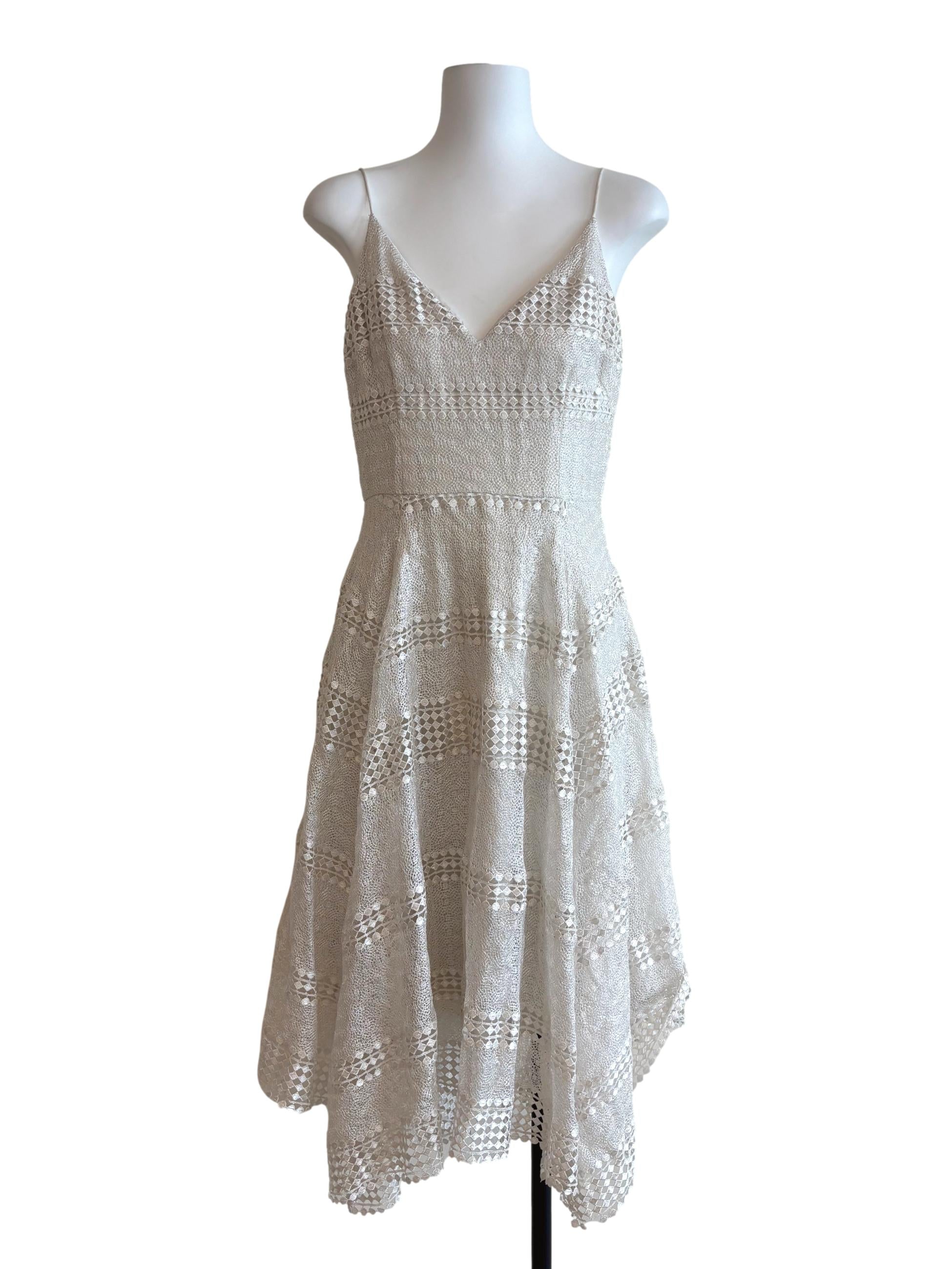 Pearl White Lace A-Line Dress