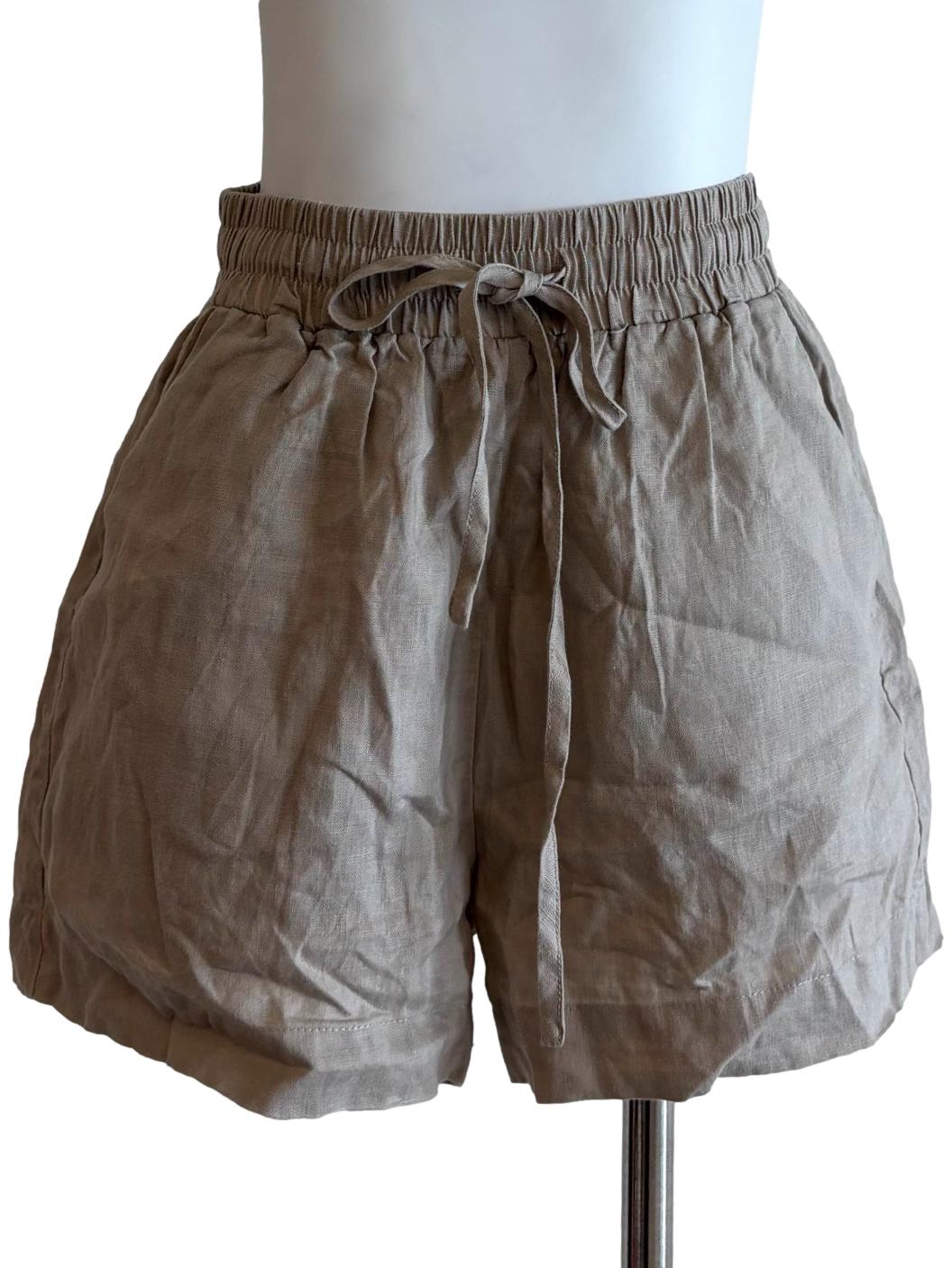 Khaki Linen Shorts