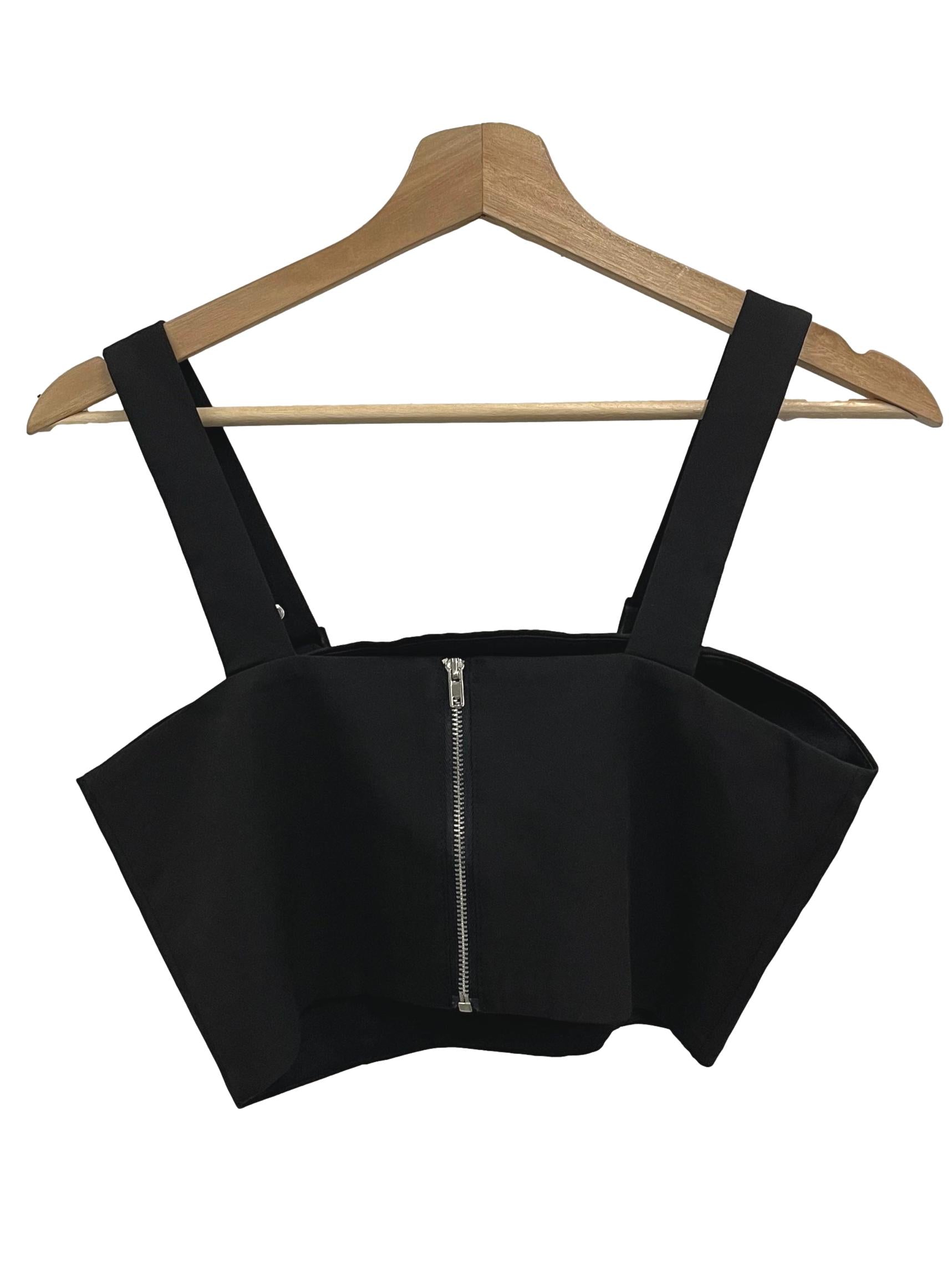 Kissablebella Black Buckle Strap Halter Top