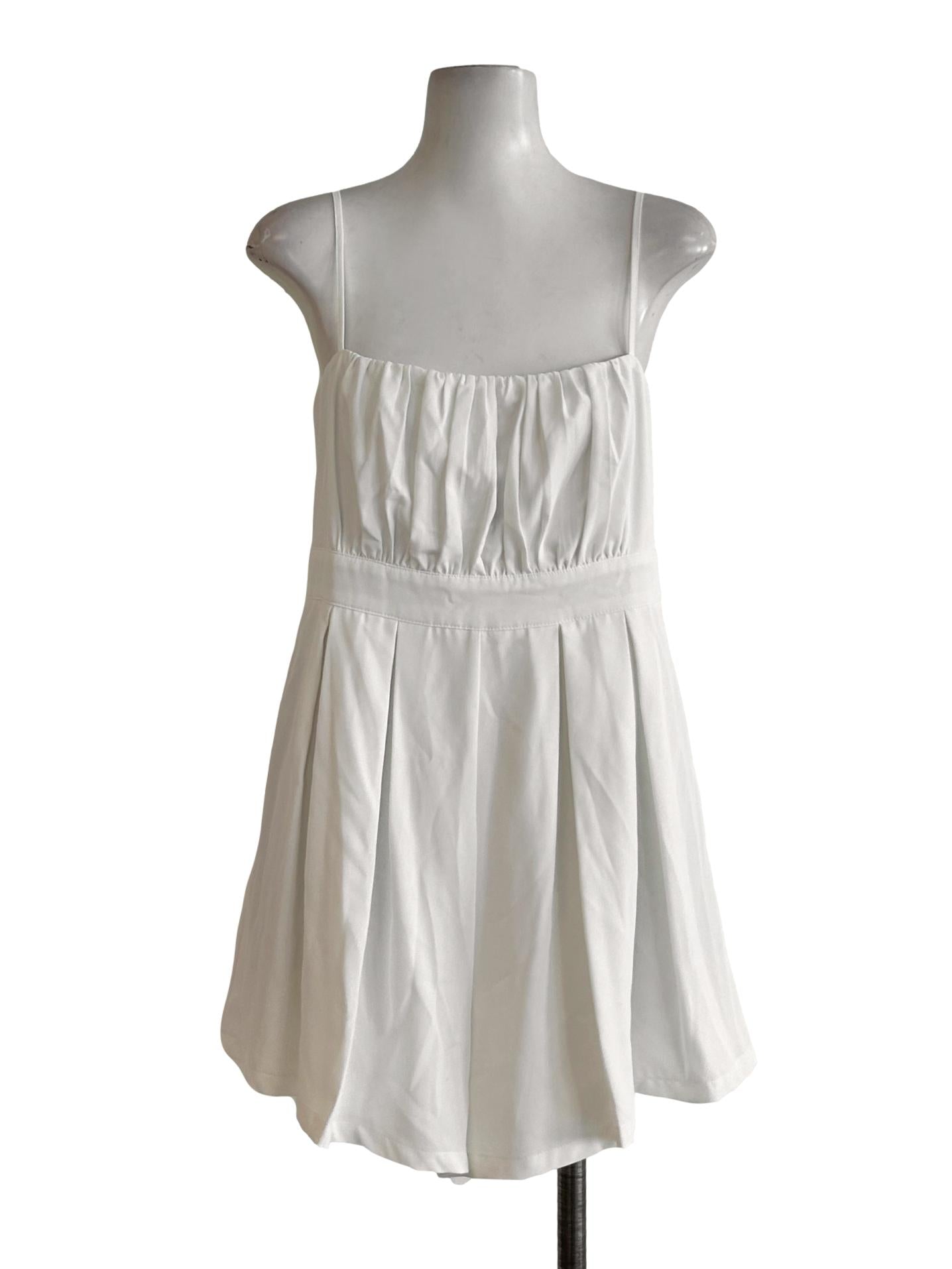 Ivory White Pleated Rompers