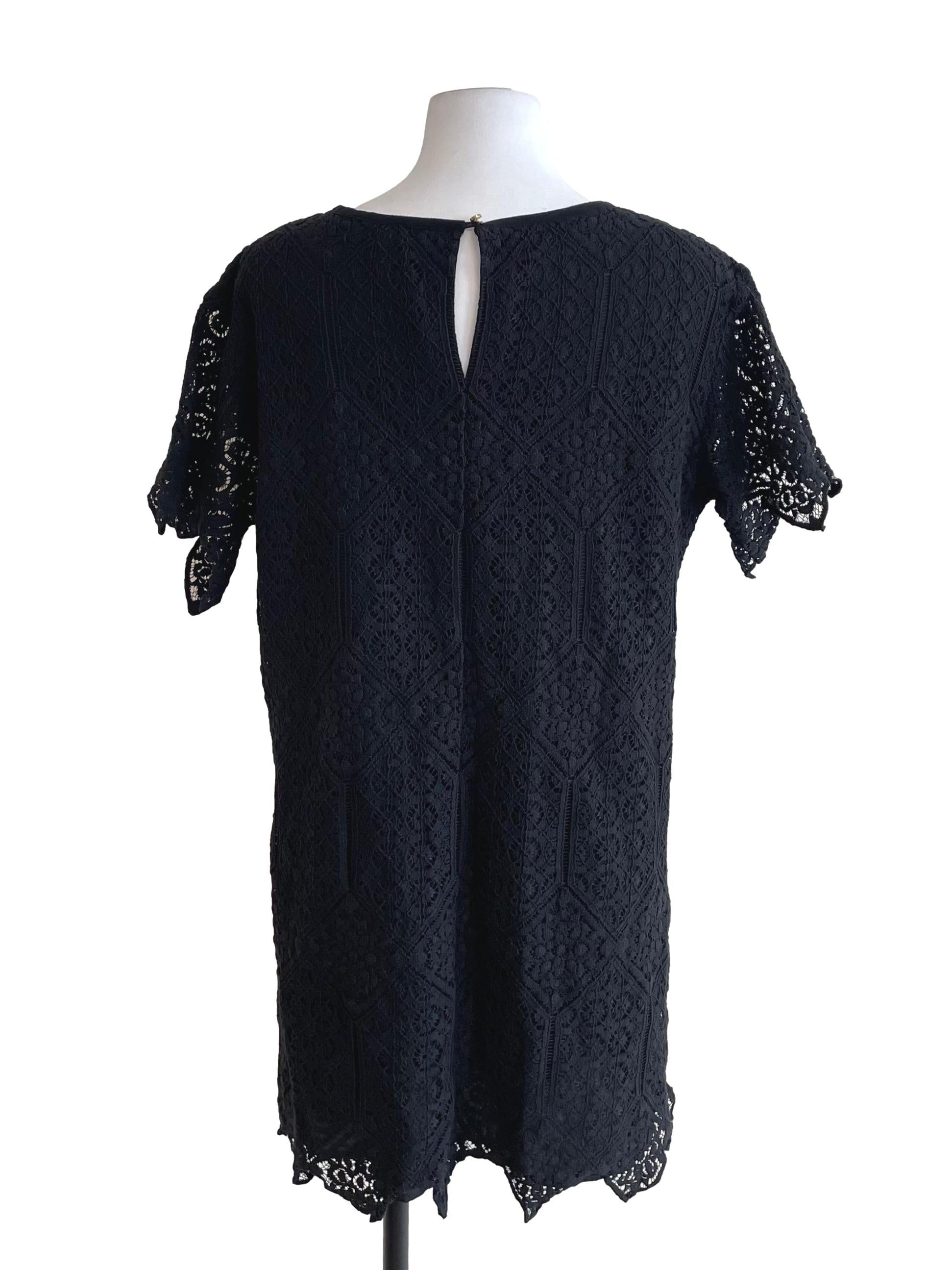 Black Lace Tee Dress