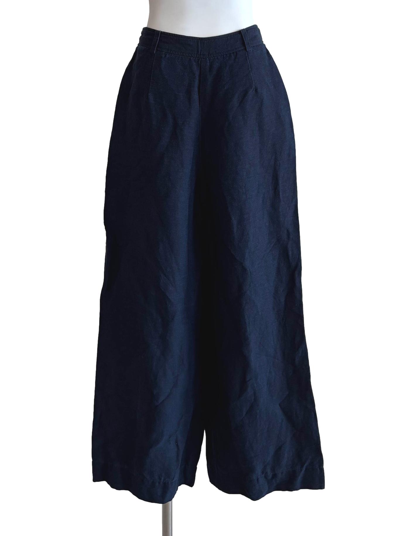Navy Blue Wide Leg Pants