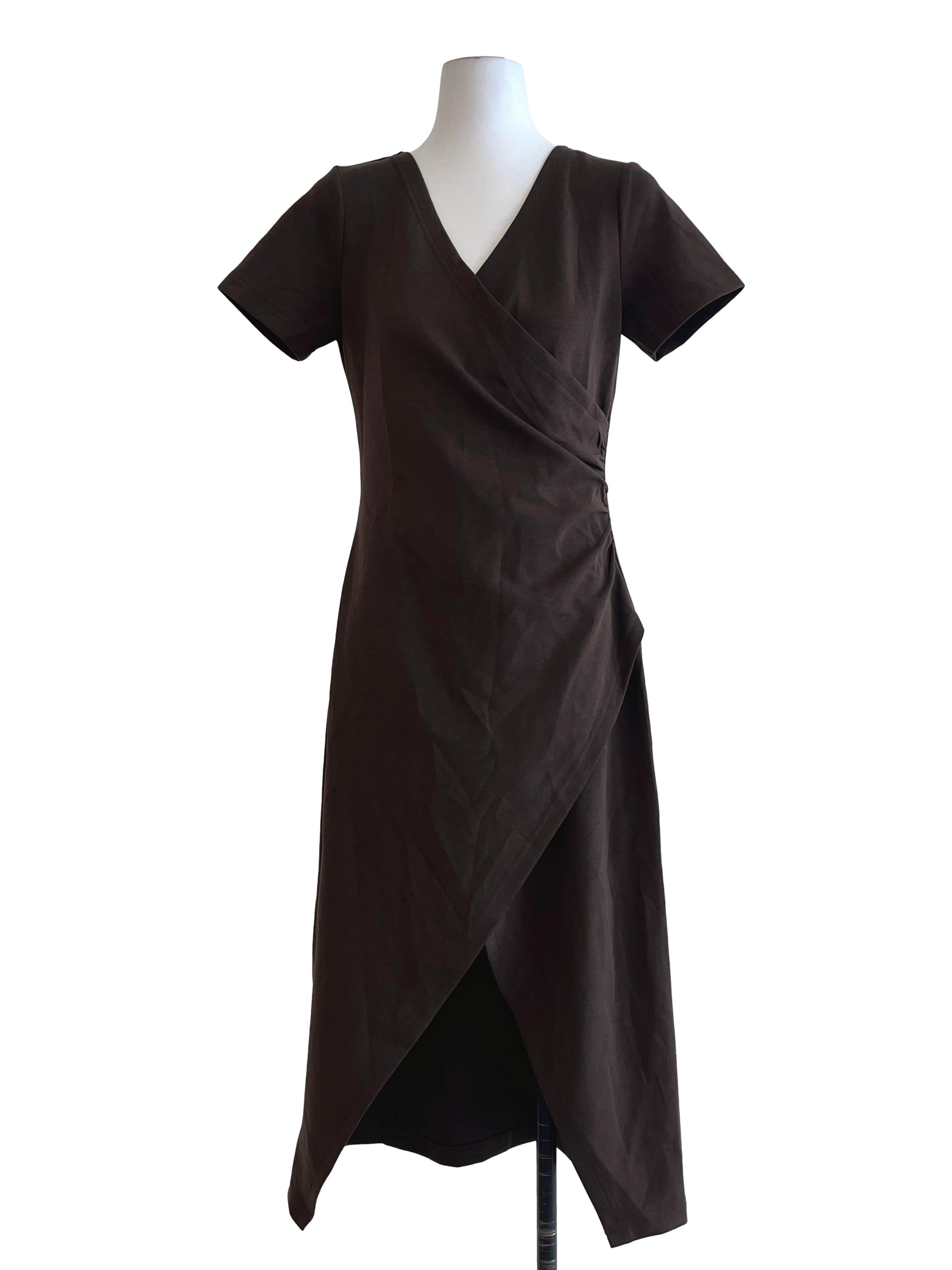 Walnut Wrap Bodycon Dress