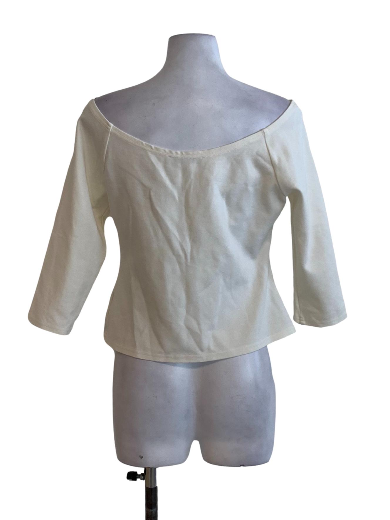 Pearl White Boat Neck Top