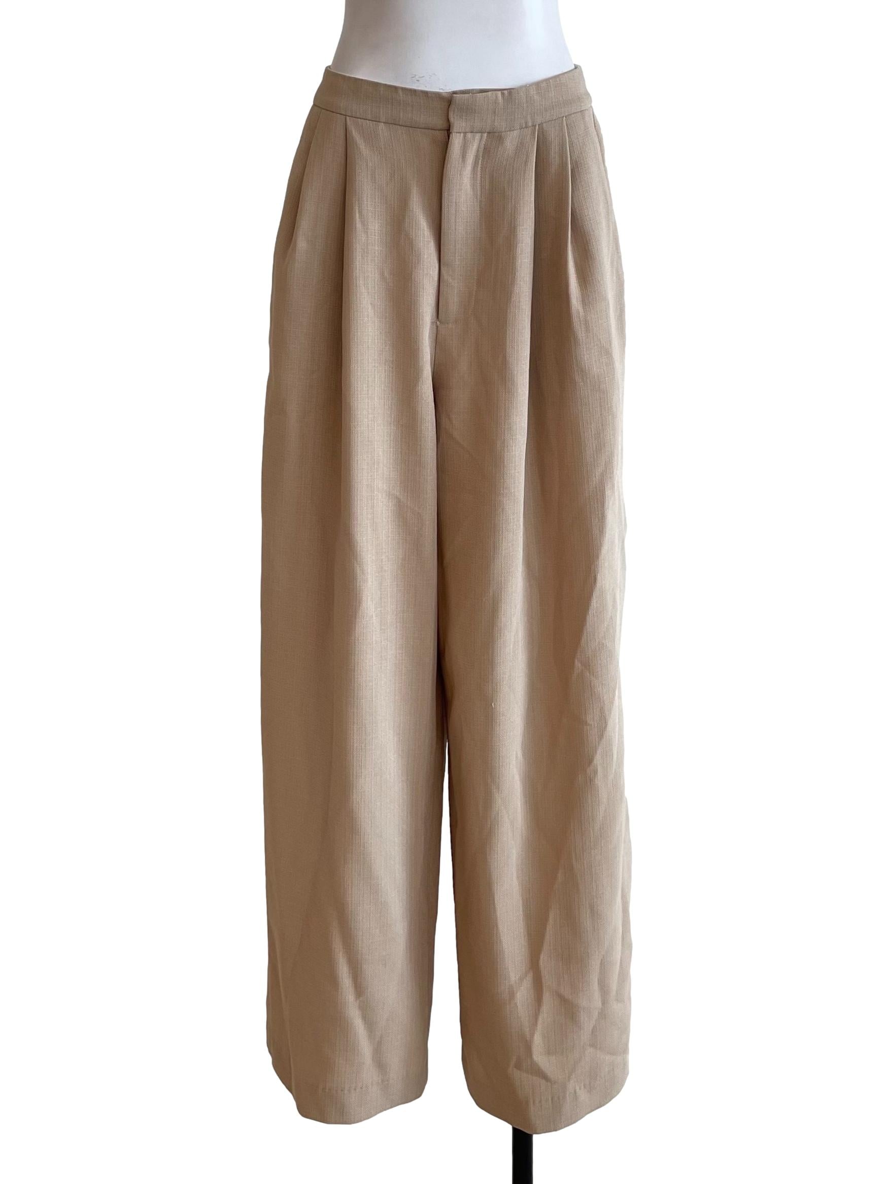 Khaki Tweed Formal Pants