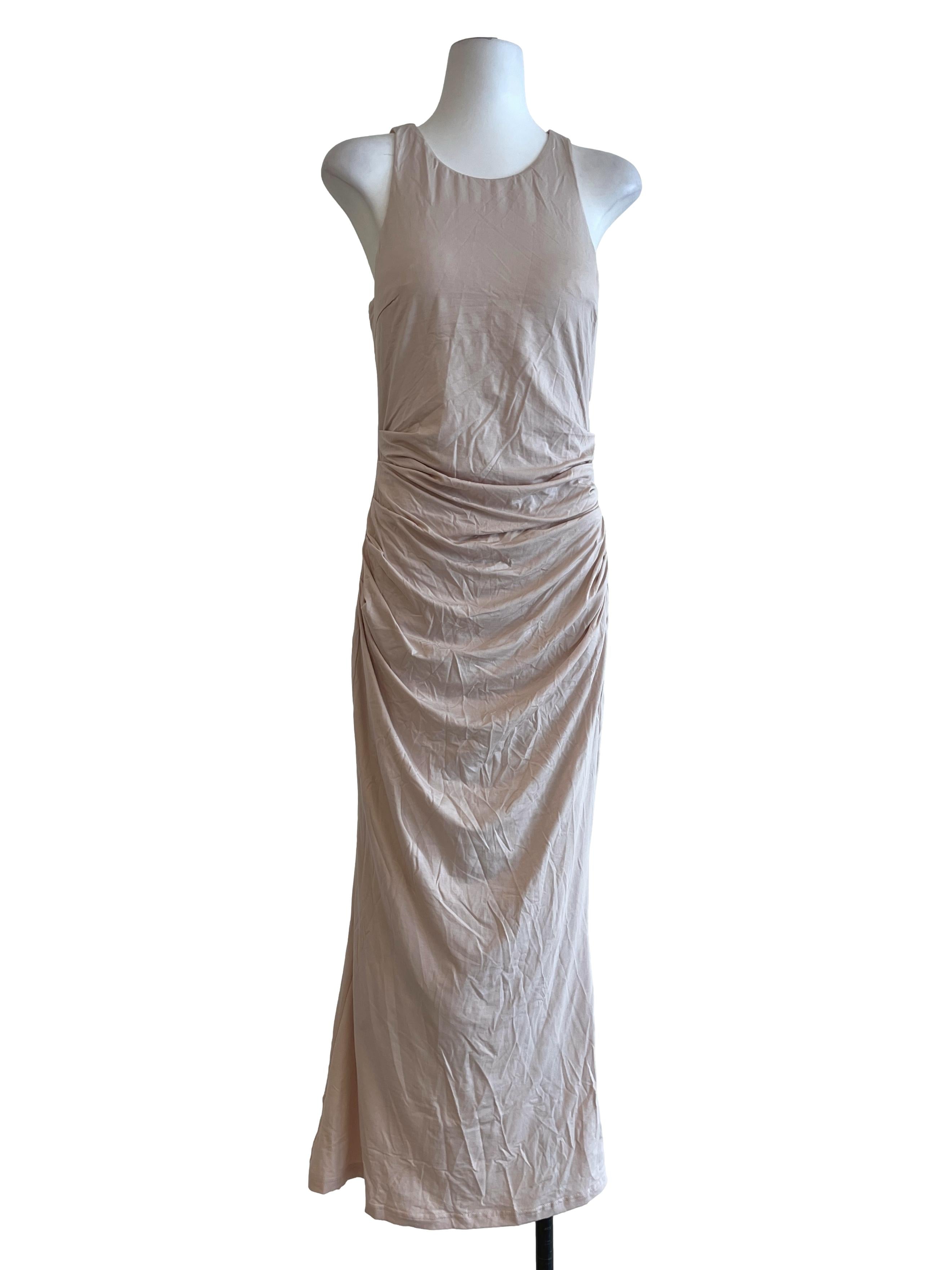 Salmon Pink Scoop Bodycon Dress