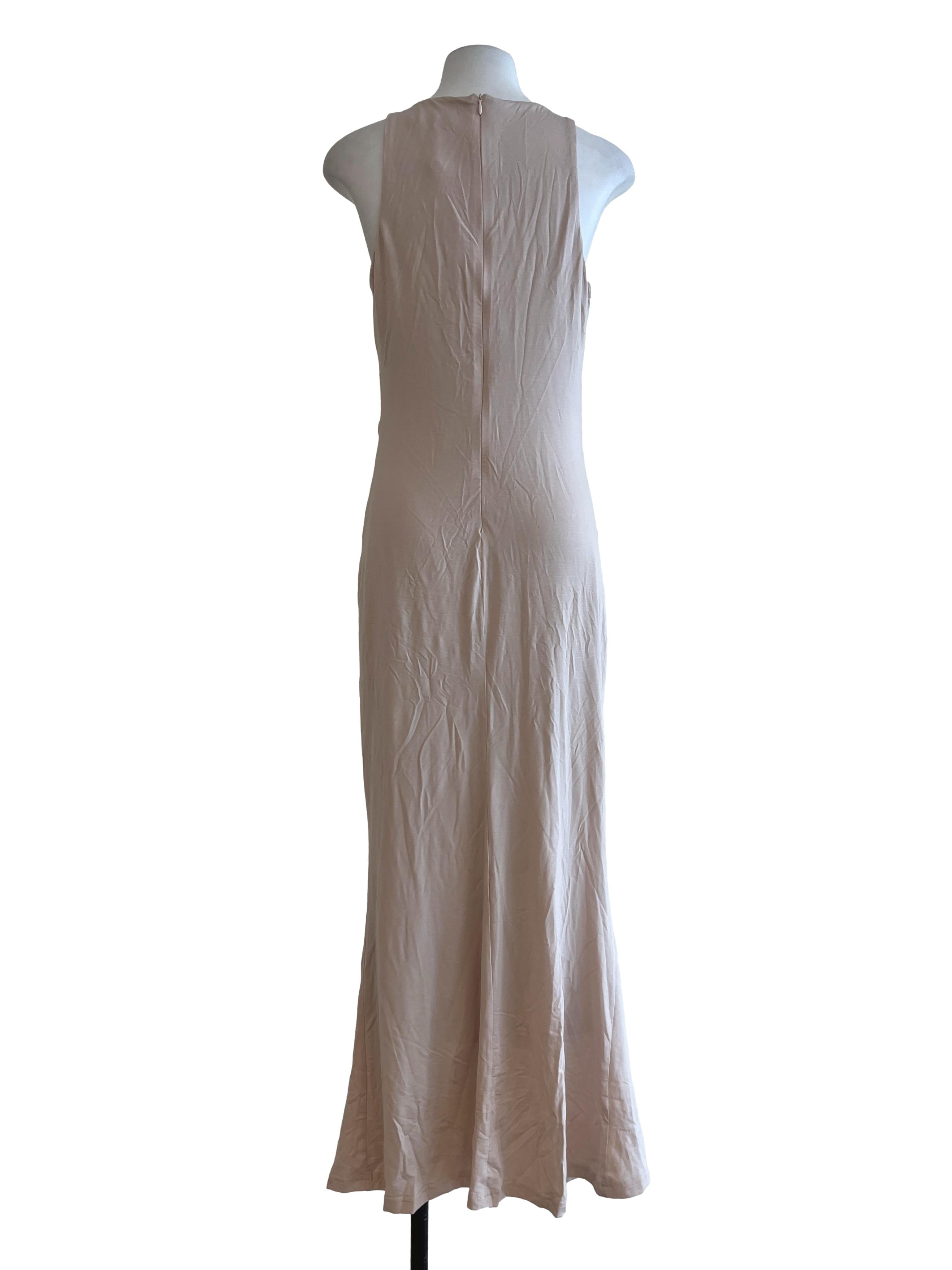 Salmon Pink Scoop Bodycon Dress