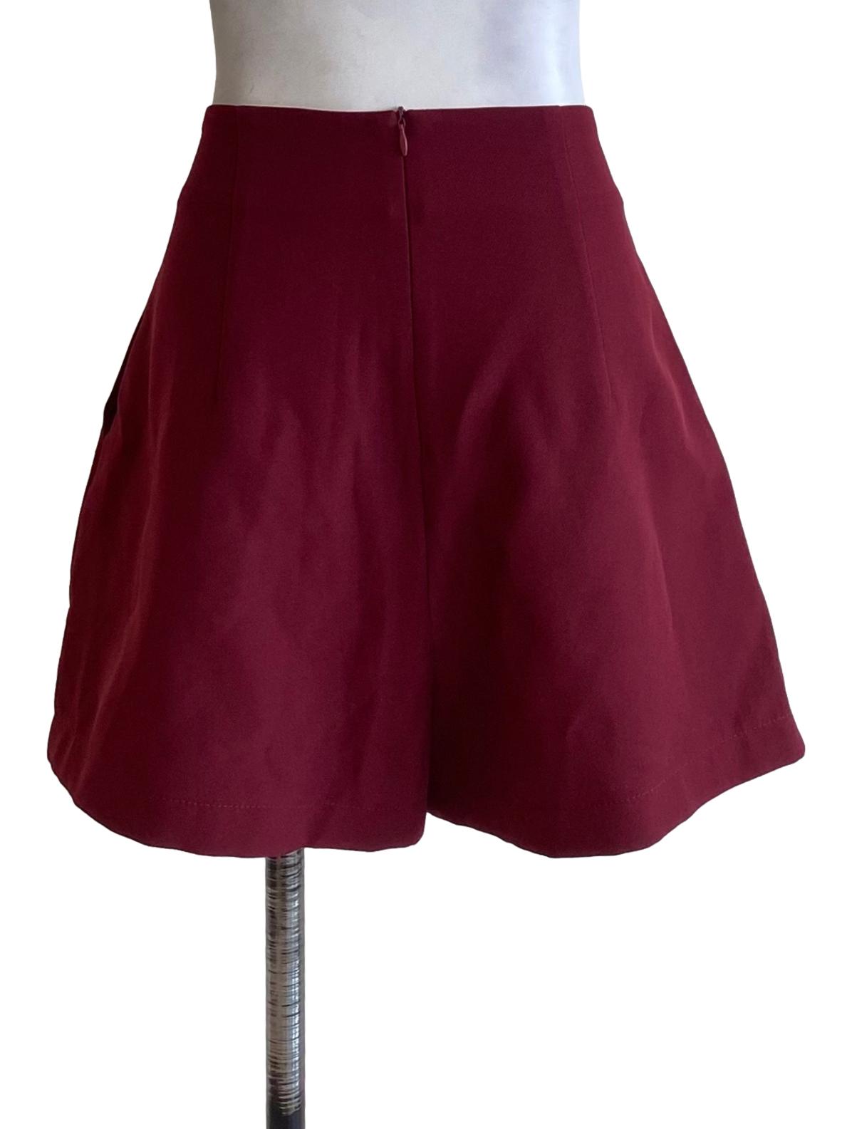 Scarlet Red Pleated Mini Skorts