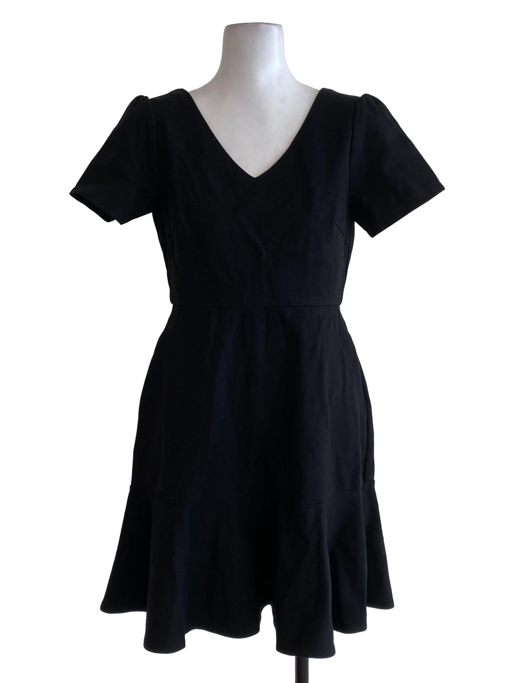 Black V Neck Empire Dress