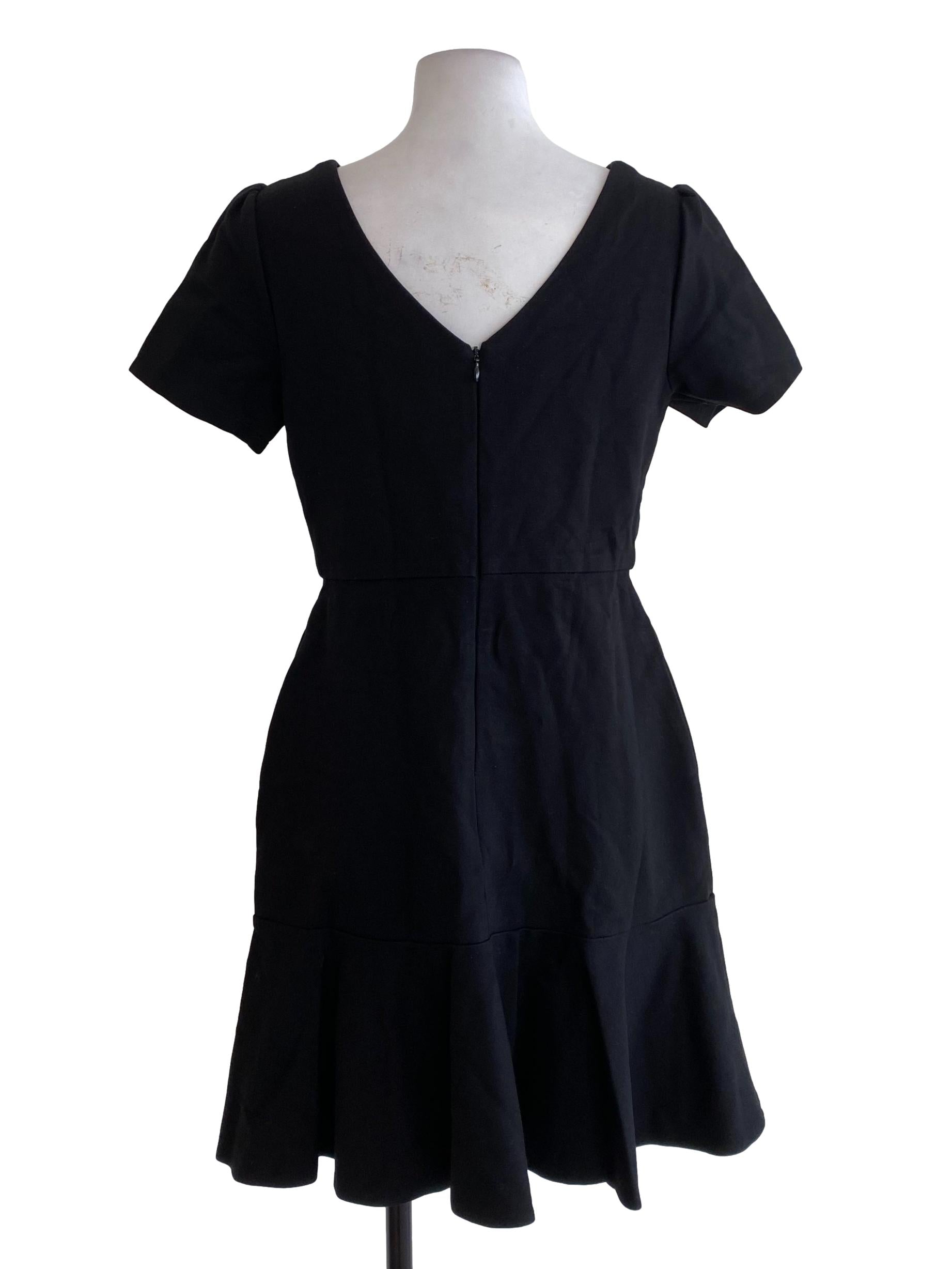 Black V Neck Empire Dress