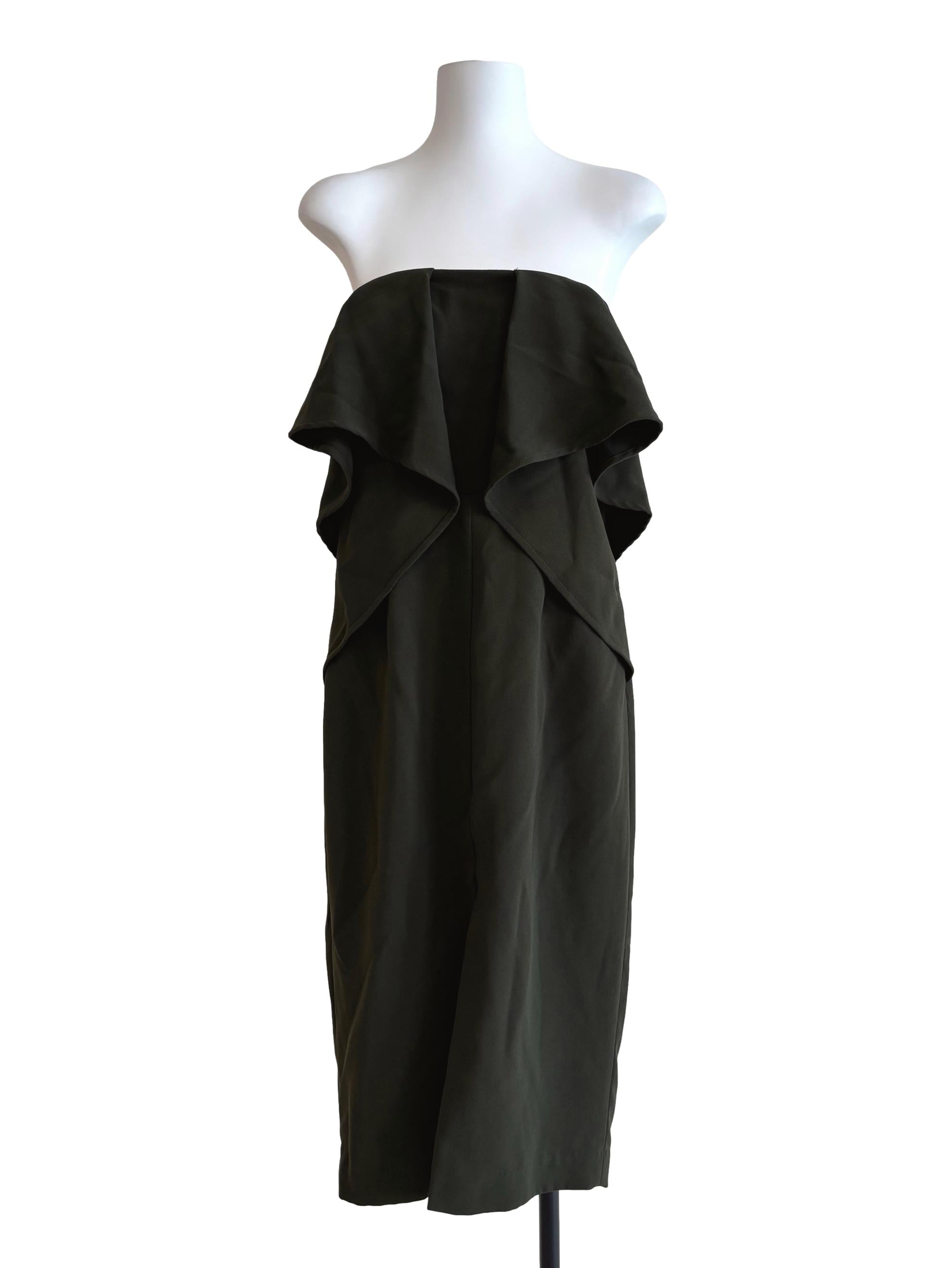 Olive Green Off Shoulder Midi Dress
