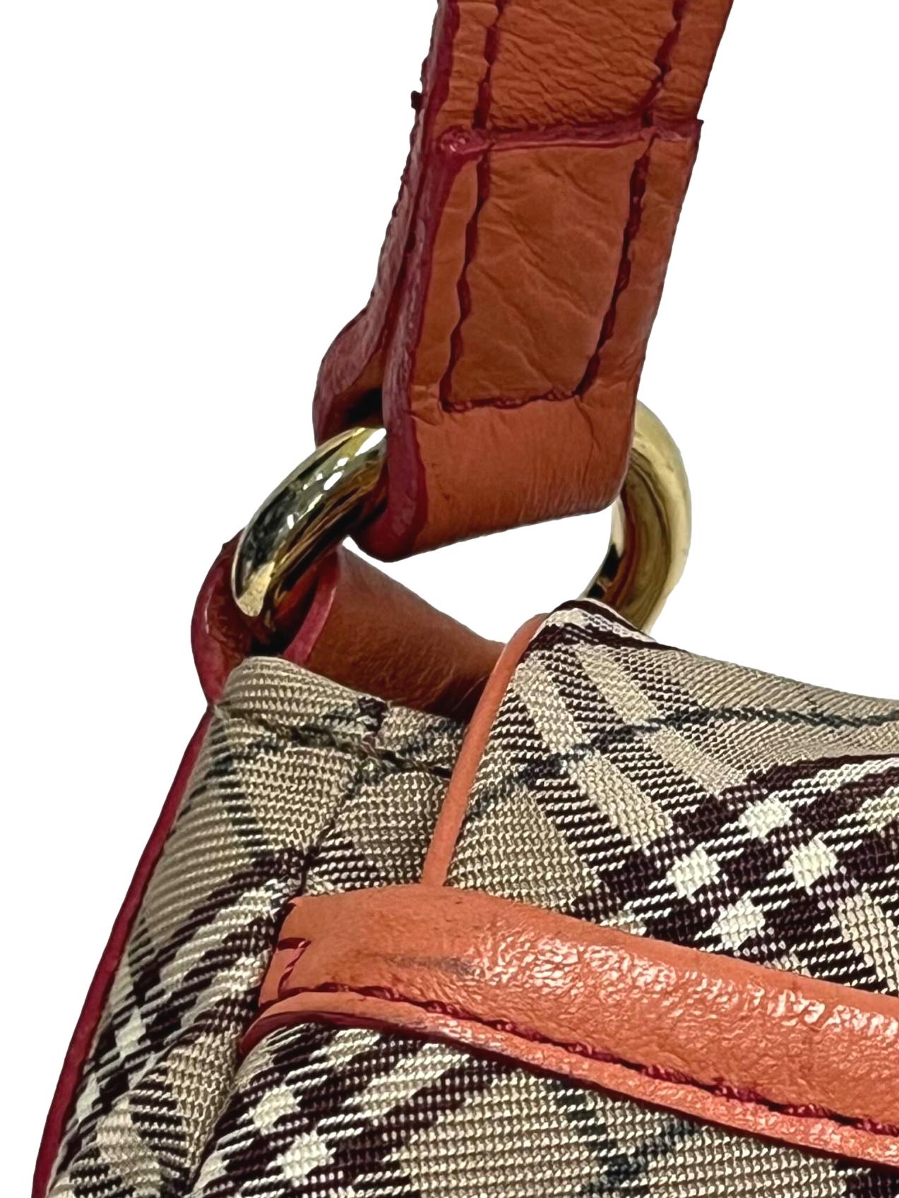 Brown Nova Check With Peach Detailing Crossbody Bag CSN