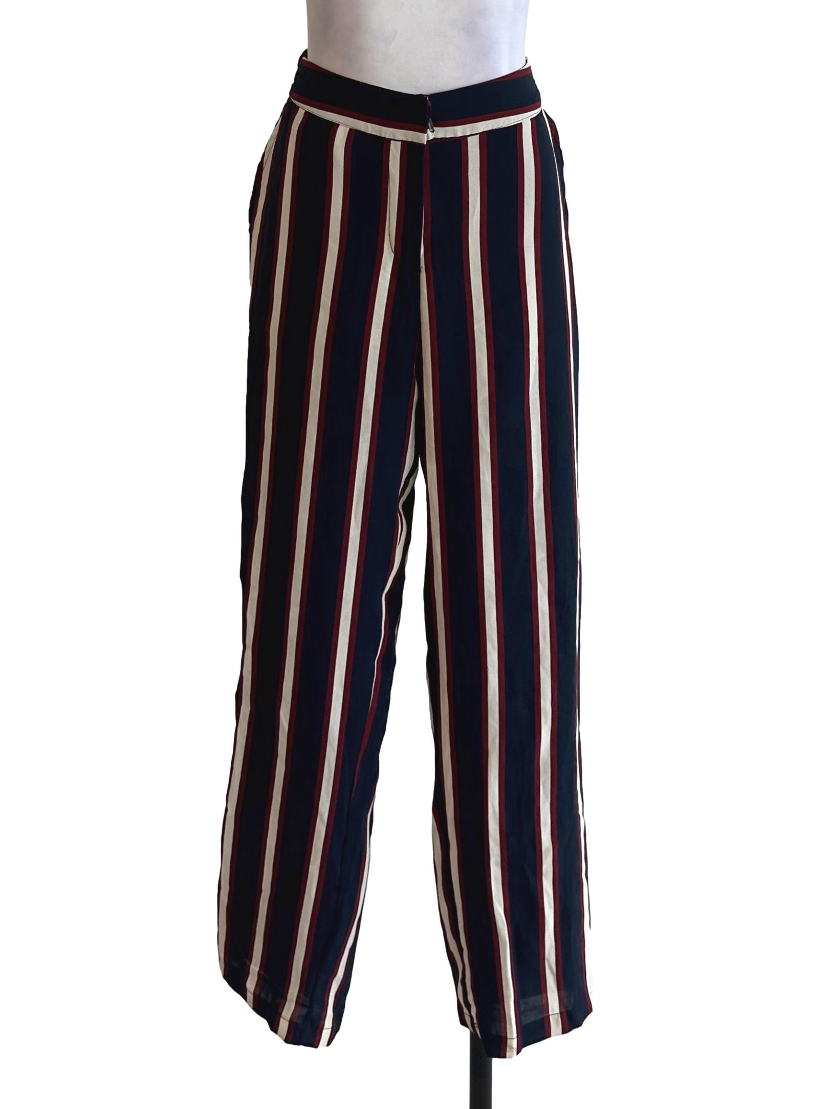 Midnight Blue Stripe Pattern Pants TEM