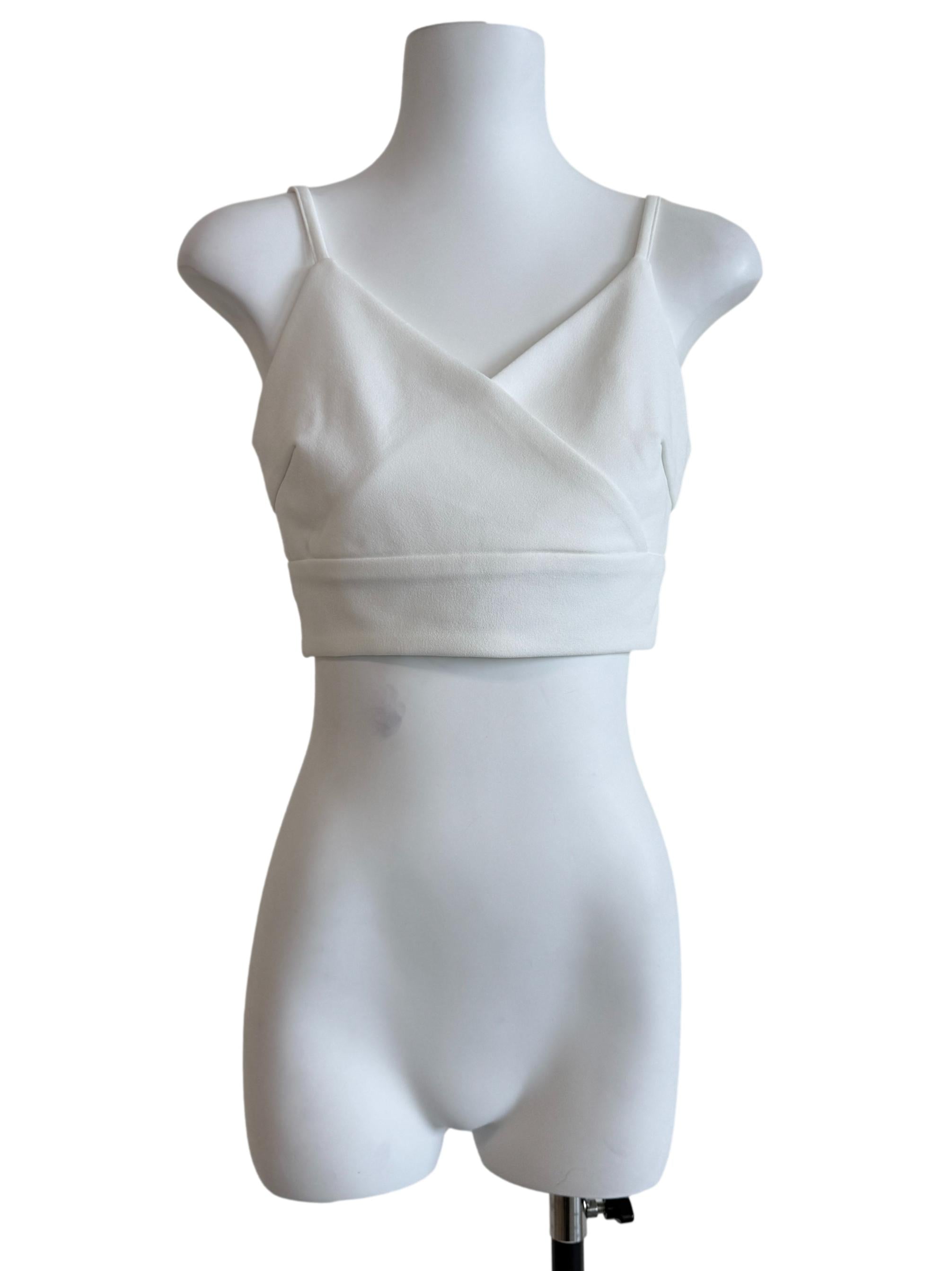 White V-Neck Sleeveless Top