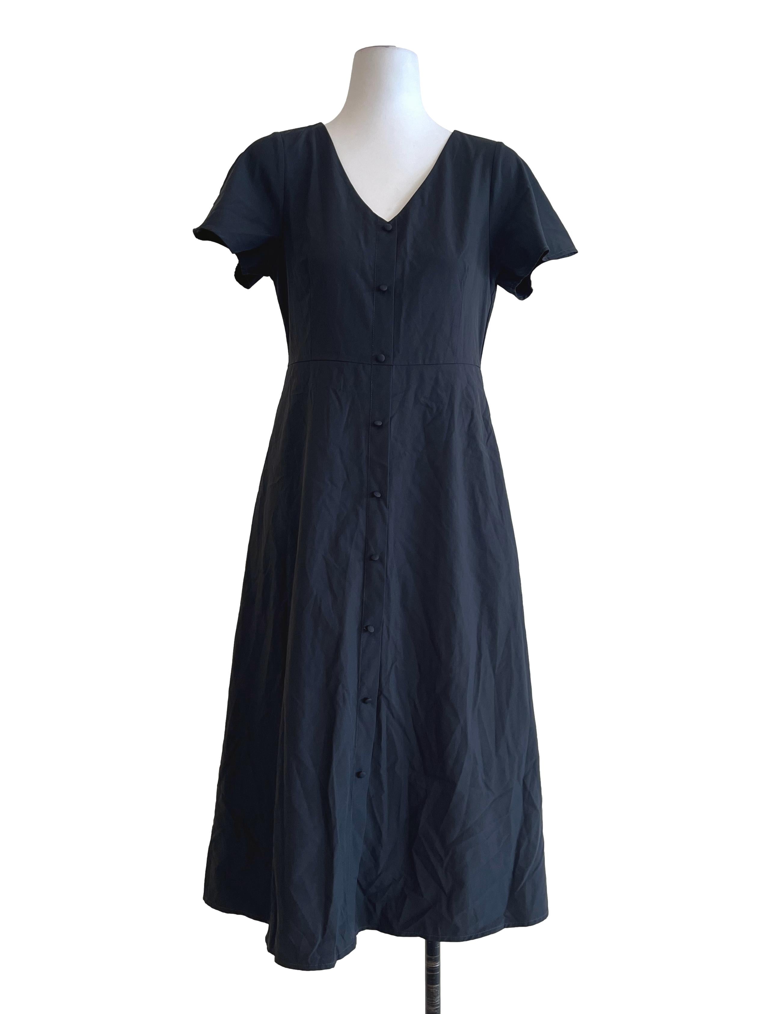 Pebble Grey V-Neck A-Line Dress