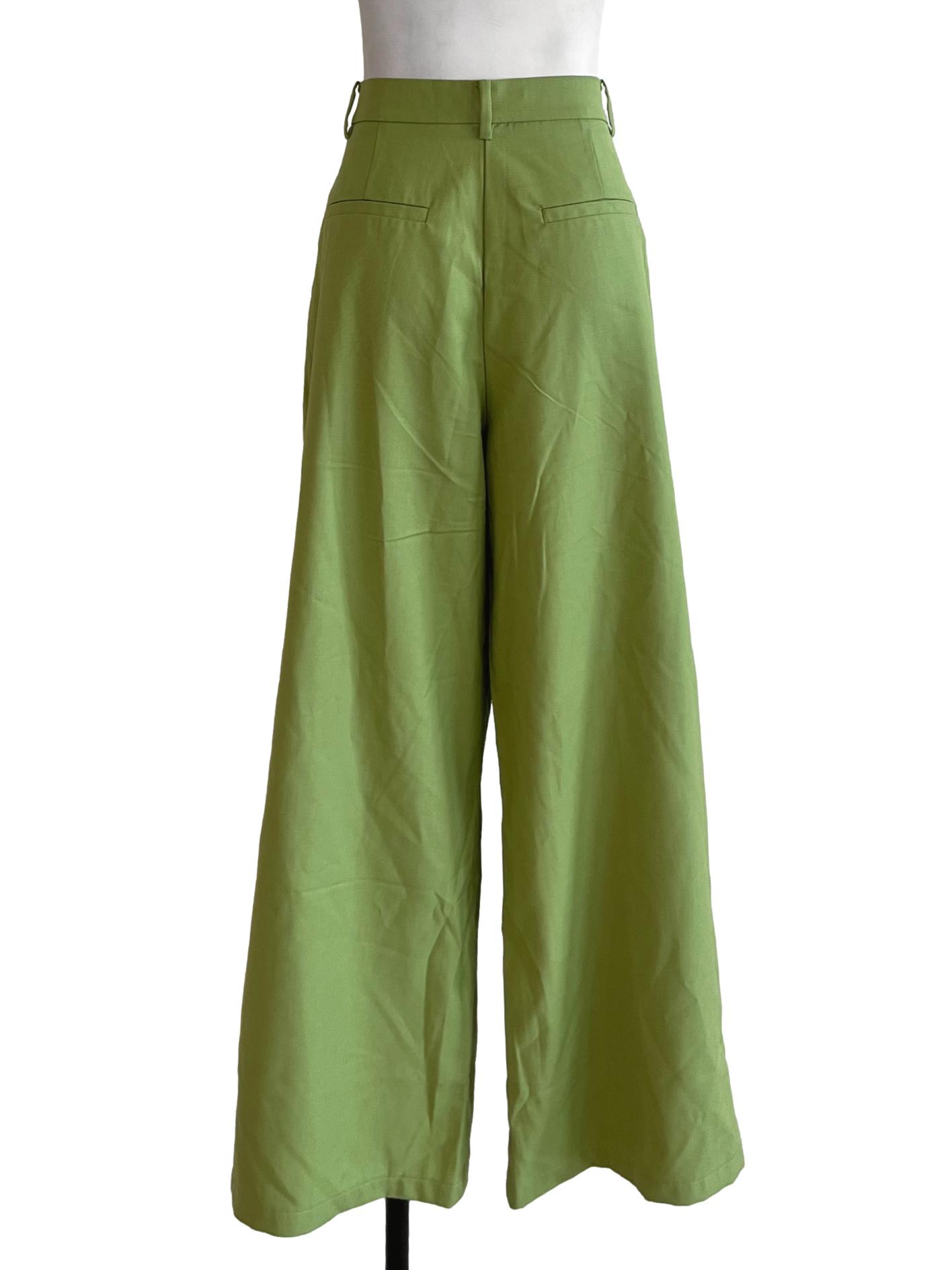 Lime Green High-Waisted Formal Pants LB
