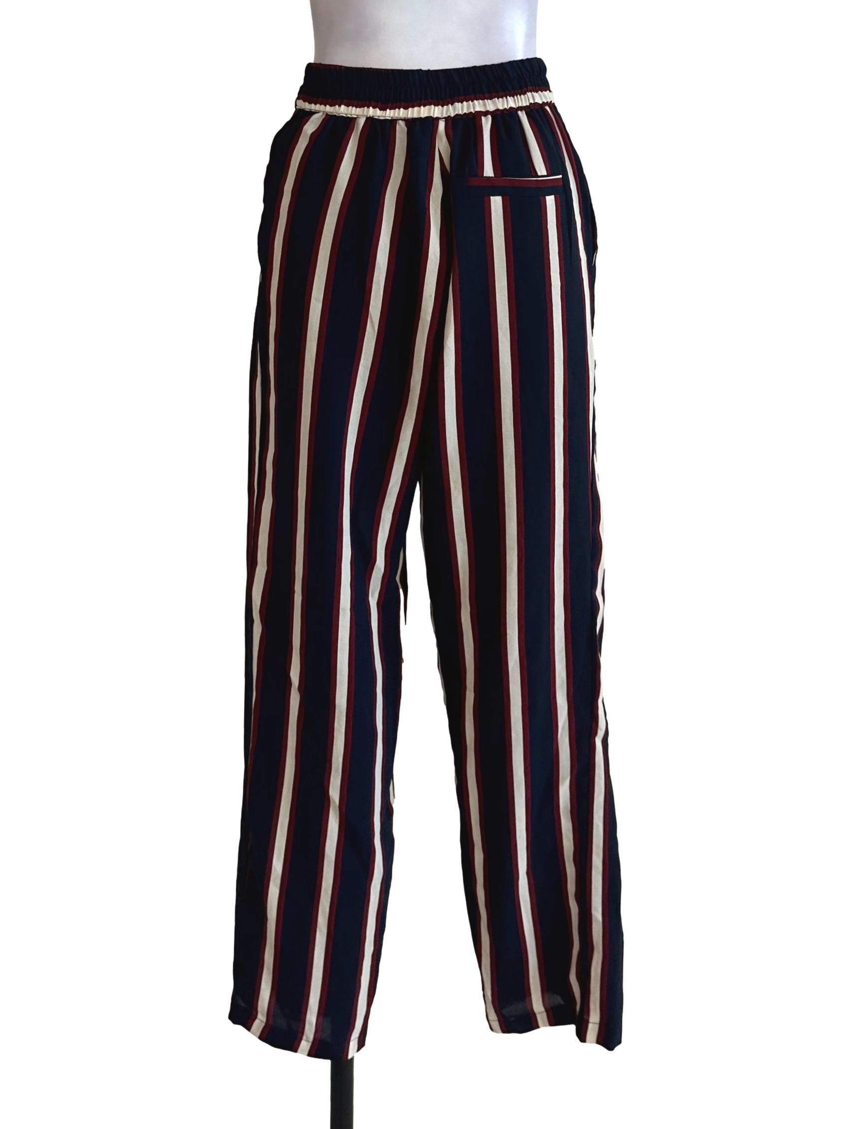 Midnight Blue Stripe Pattern Pants TEM