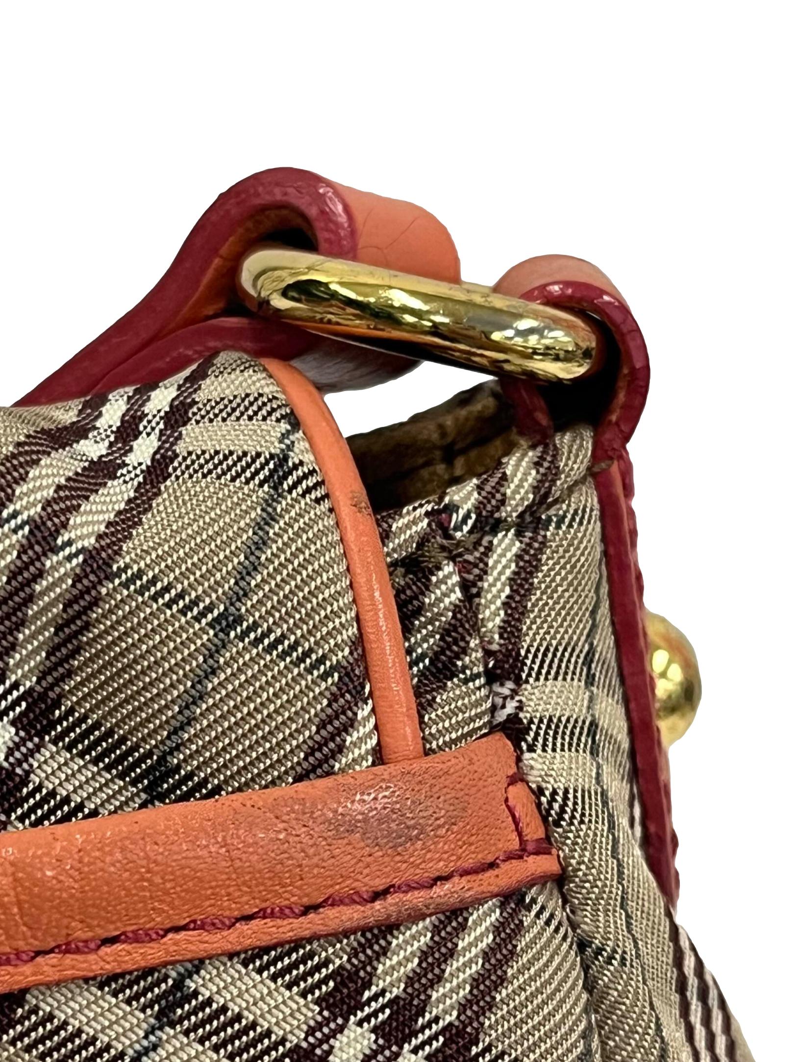 Brown Nova Check With Peach Detailing Crossbody Bag CSN