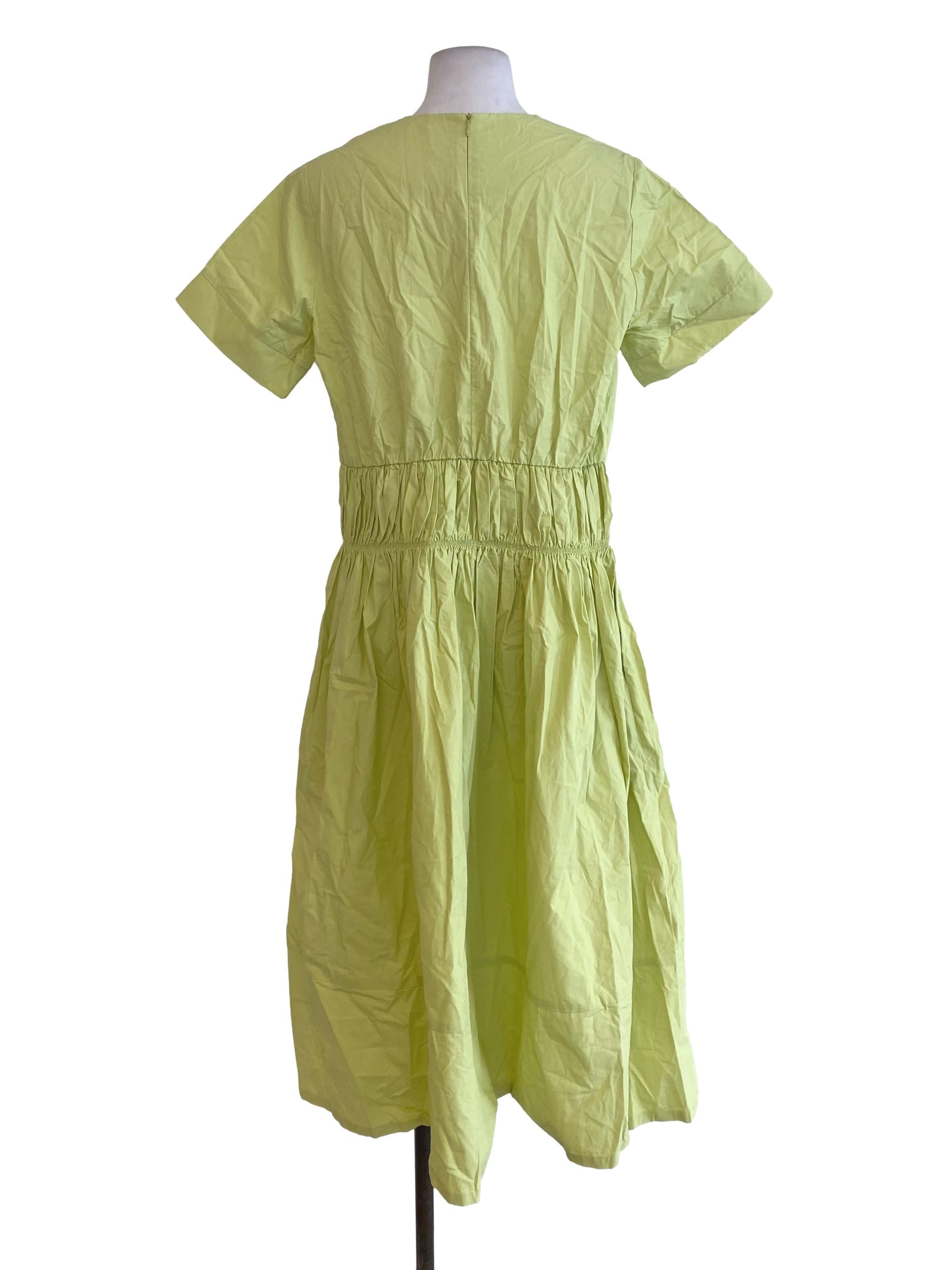 Neon Green Blouson Dress OSN