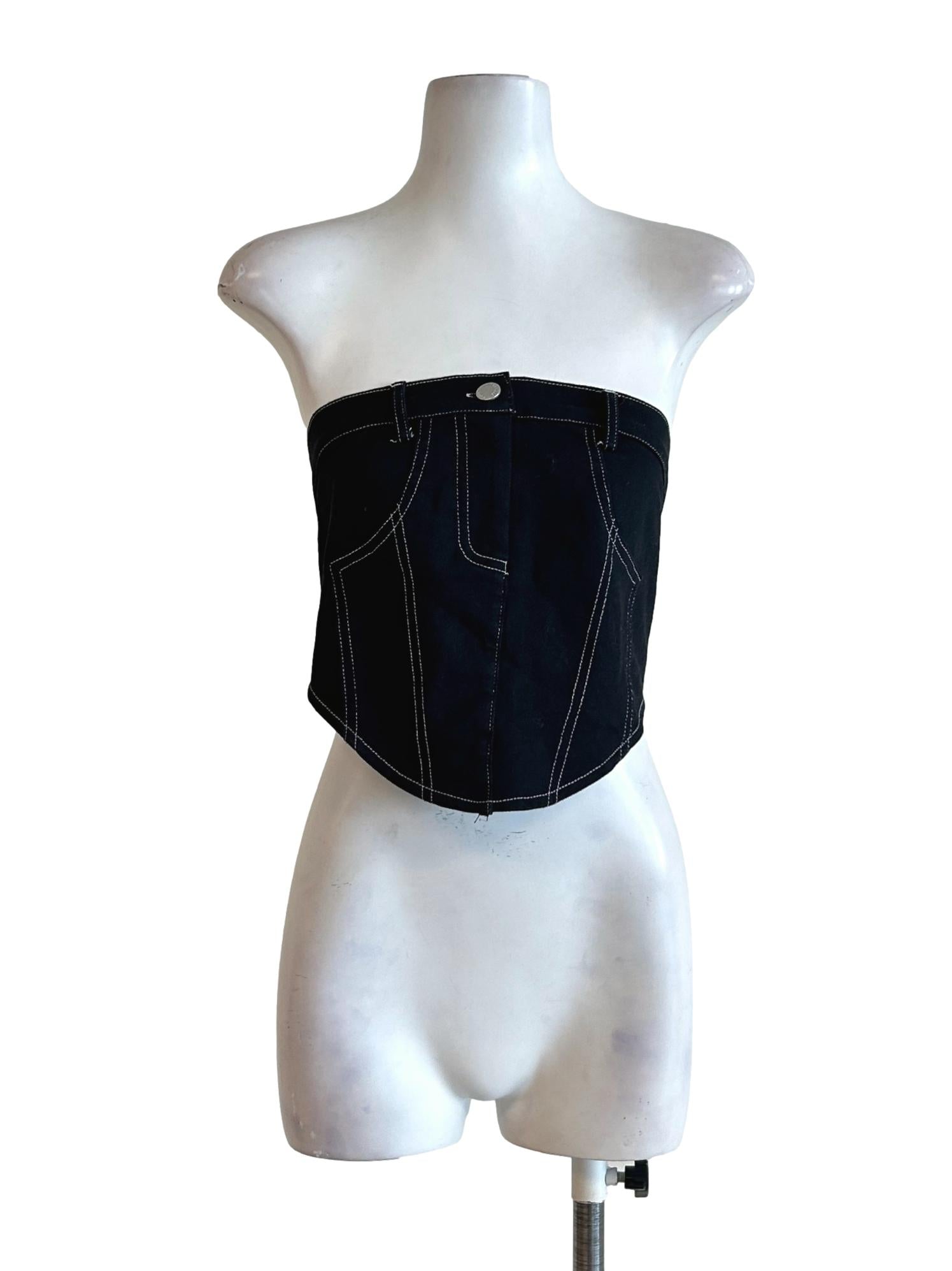 Raven Black Denim Tube Top YHF