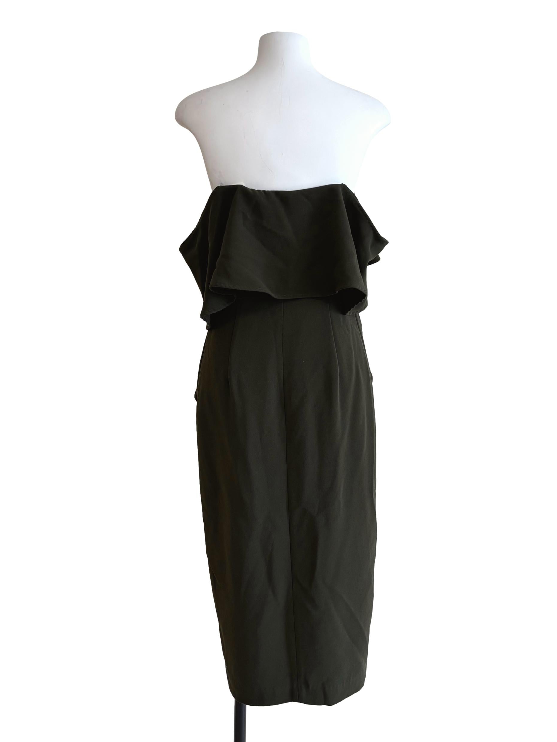 Olive Green Off Shoulder Midi Dress
