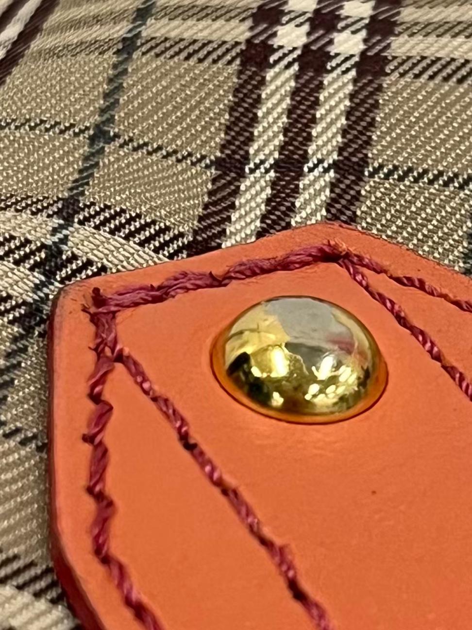 Brown Nova Check With Peach Detailing Crossbody Bag CSN