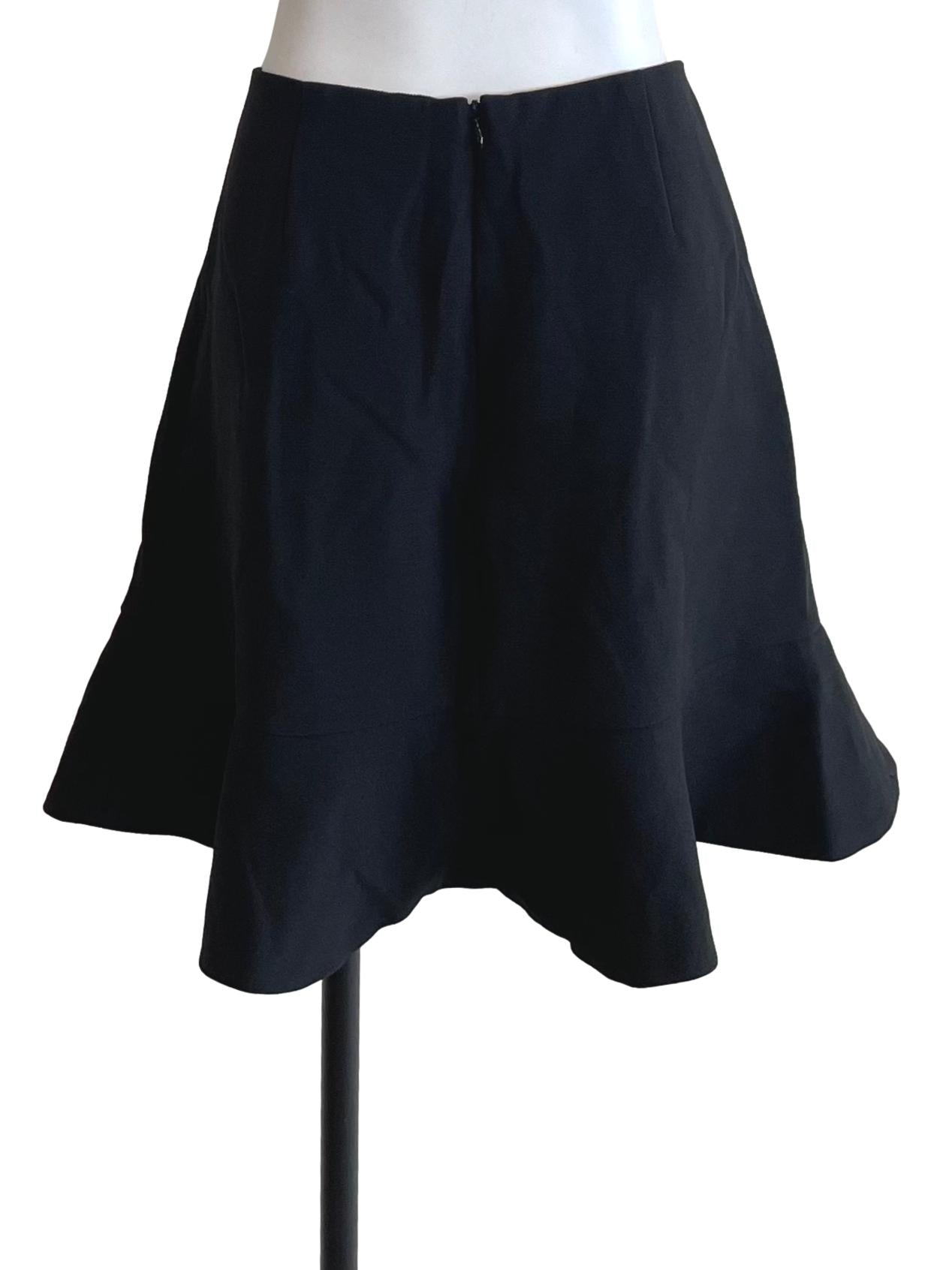 Black Flounce Mini Skirt