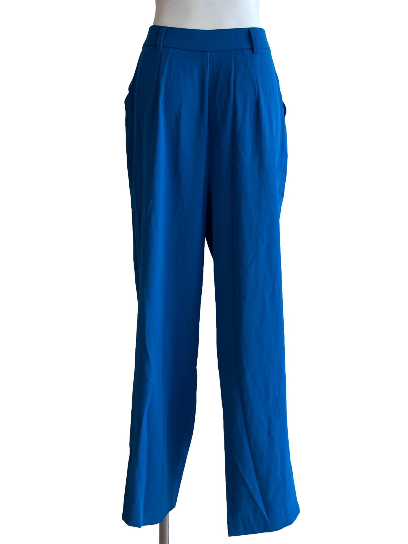 Azure Blue Slim Fit Pants