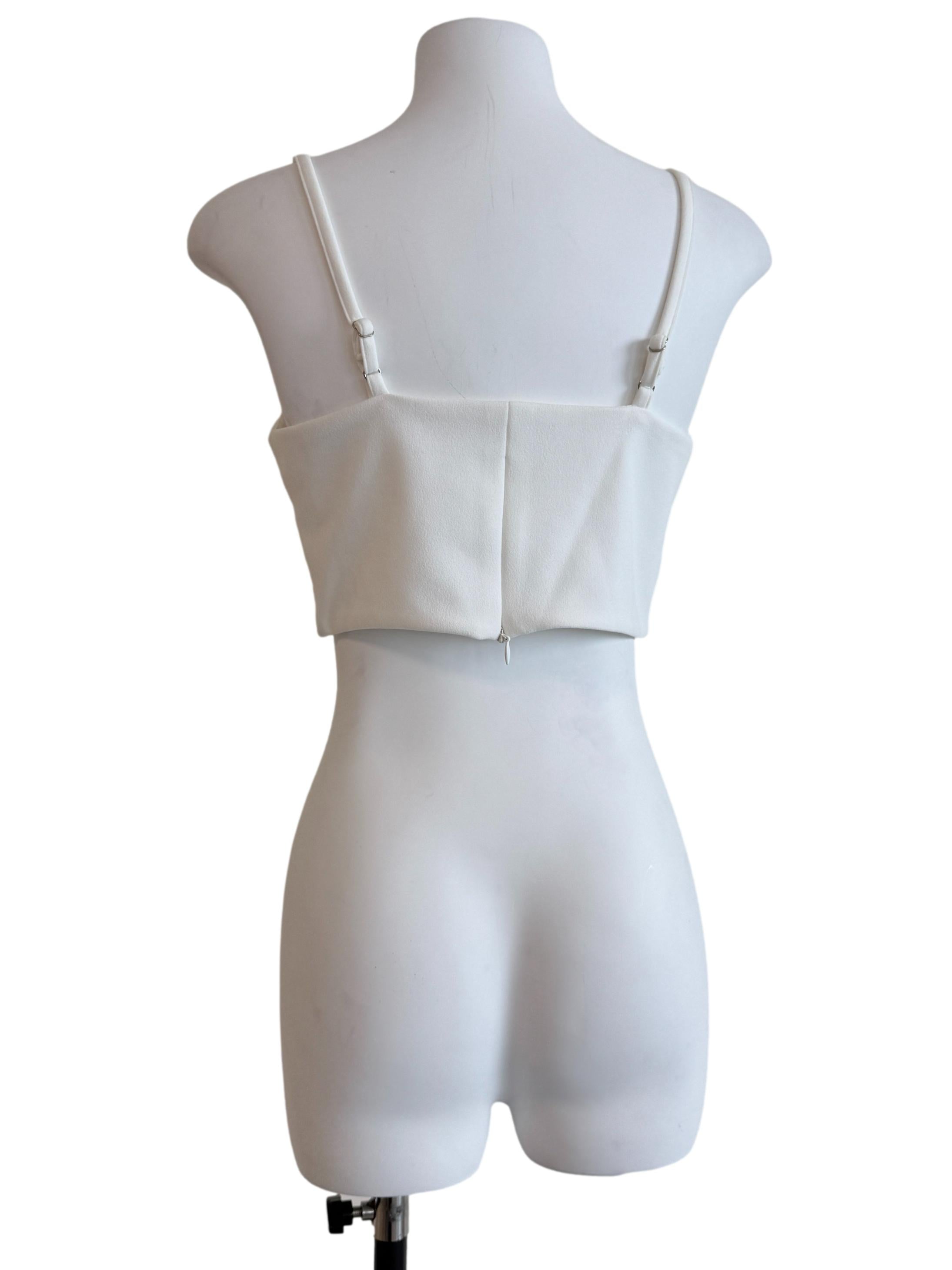 White V-Neck Sleeveless Top