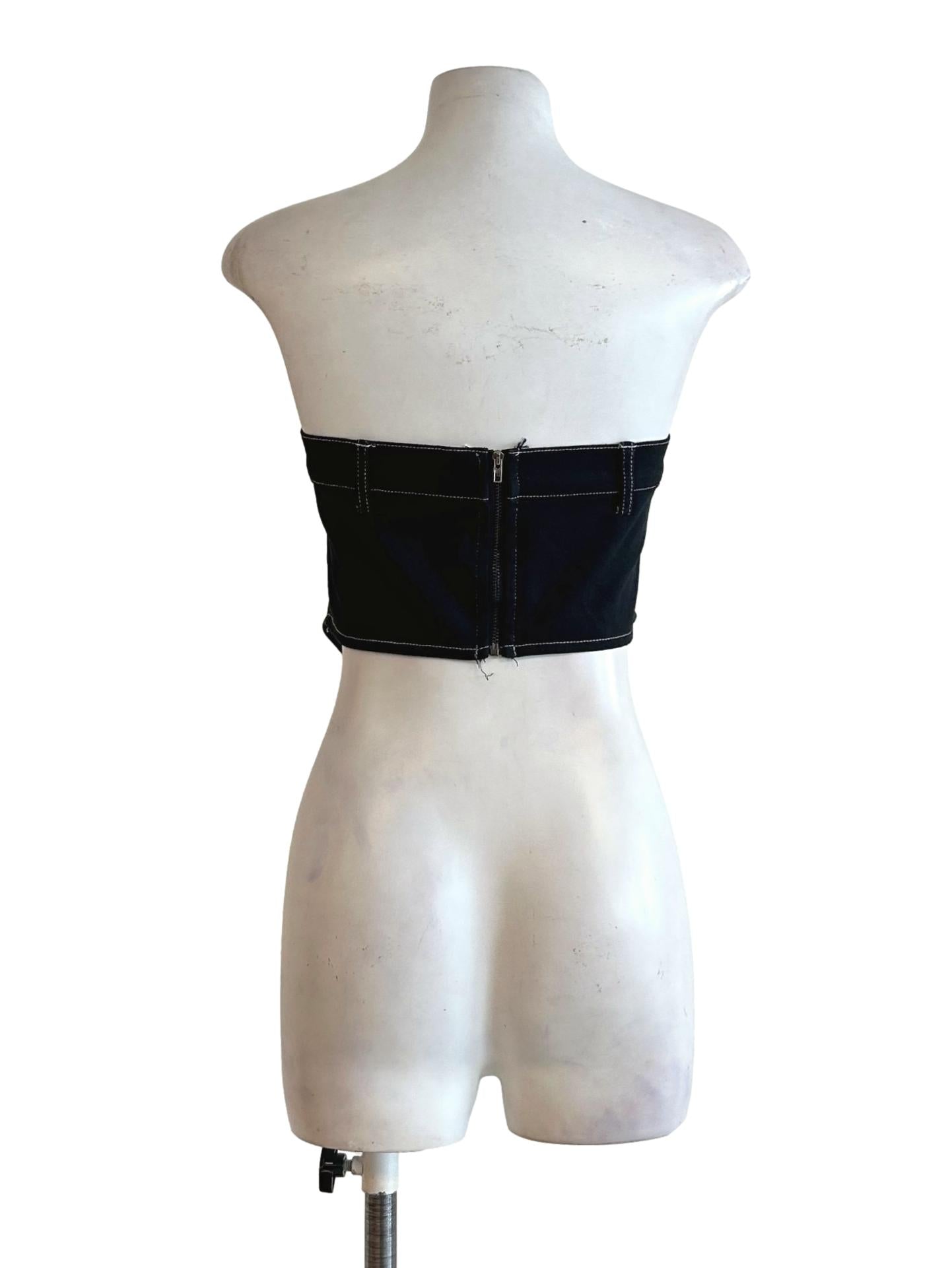 Raven Black Denim Tube Top YHF