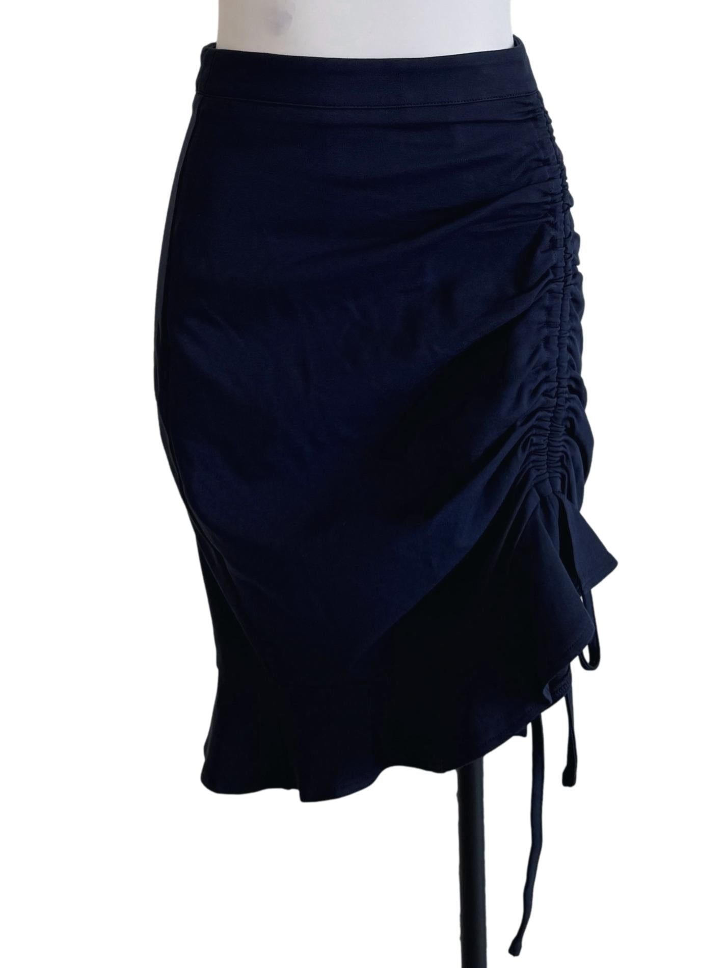 Navy Blue Runched Skirt
