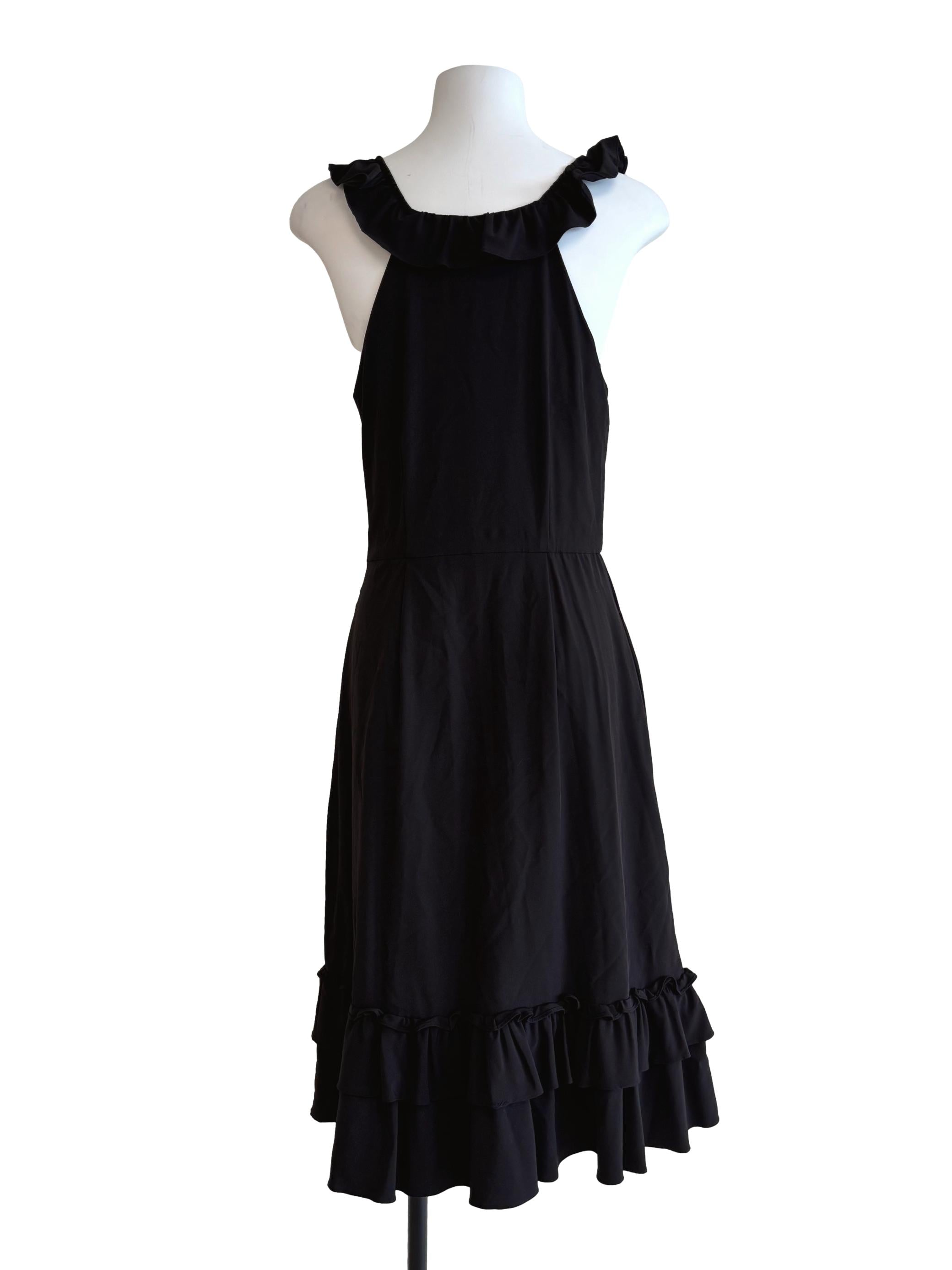 Parisian Black Sleeveless Ruffle Dress
