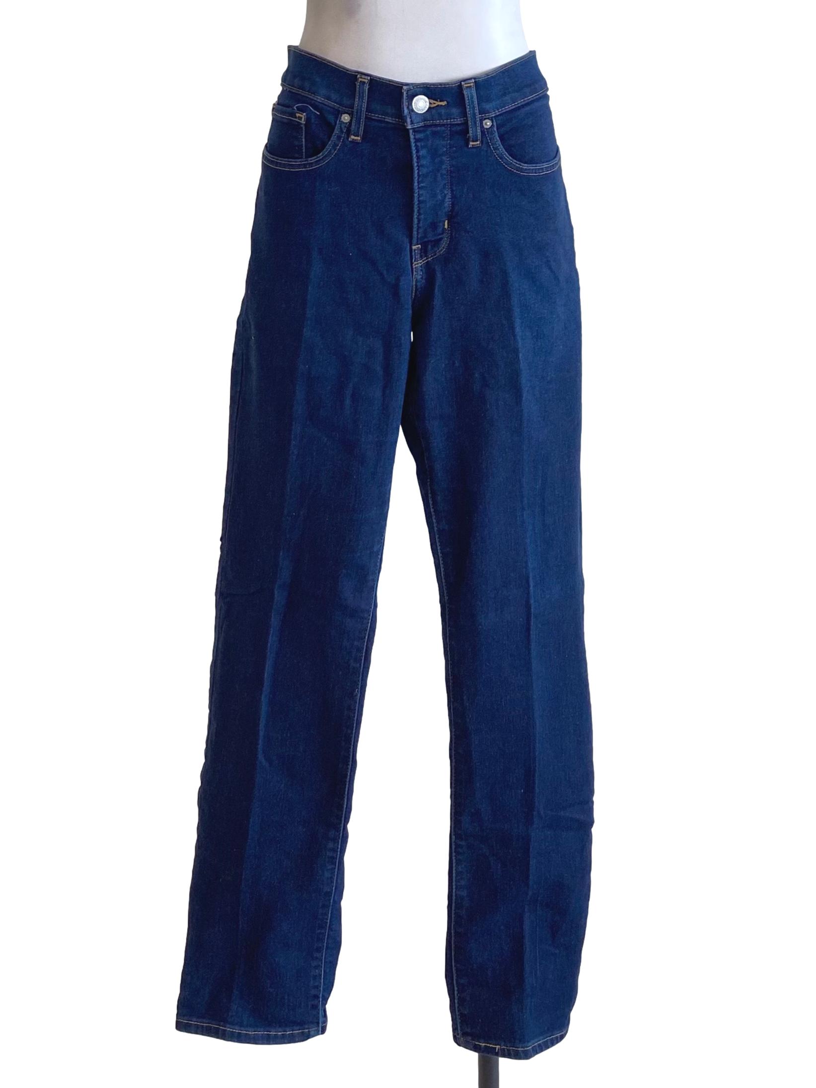 Dark Denim Blue Straight Jeans