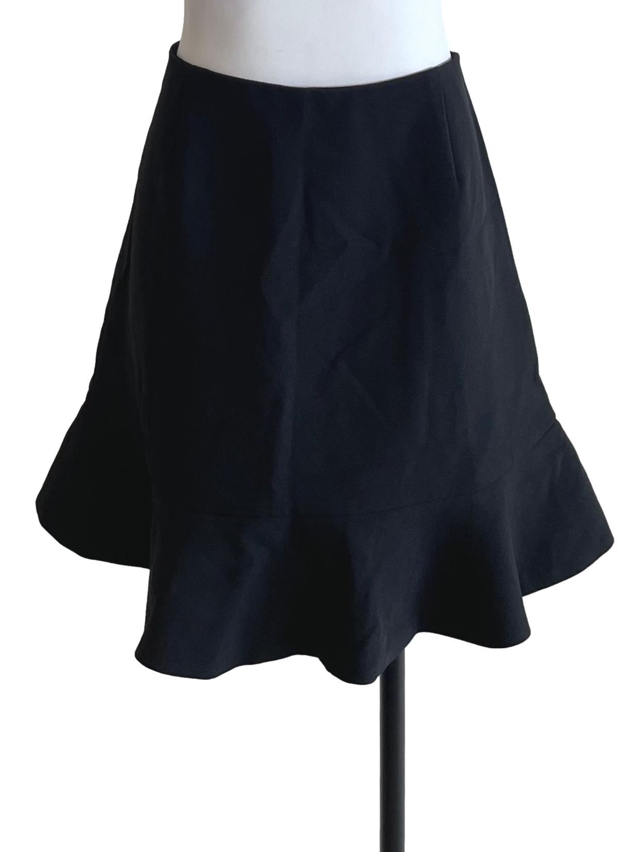 Black Flounce Mini Skirt