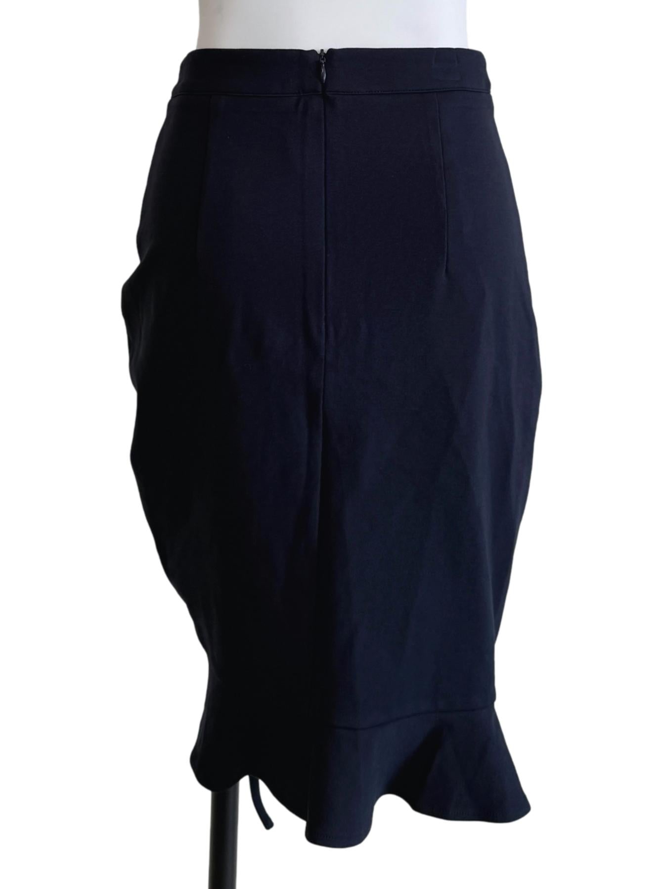 Navy Blue Runched Skirt