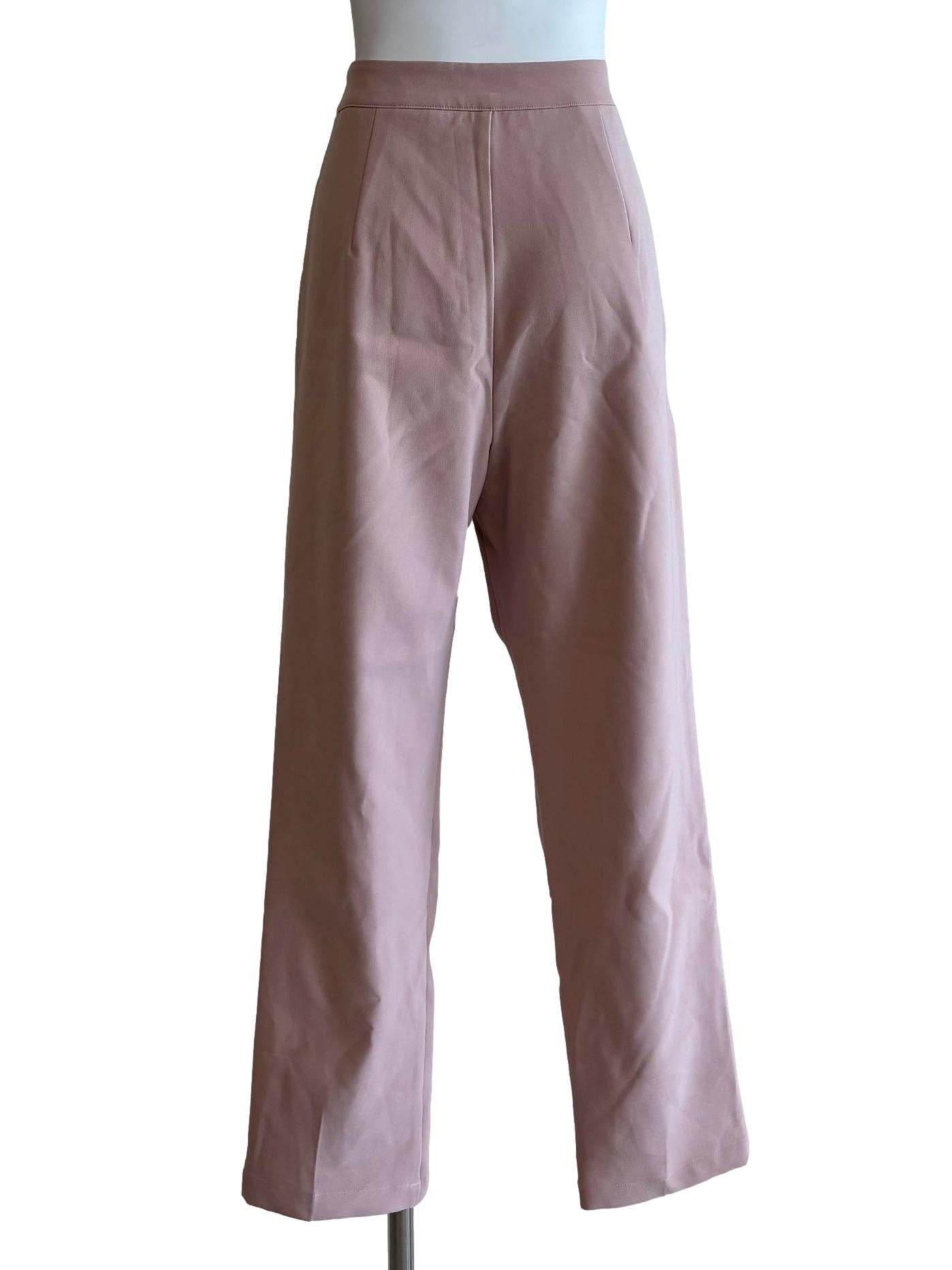 Nude Pink Slim Fit Pleat Pants