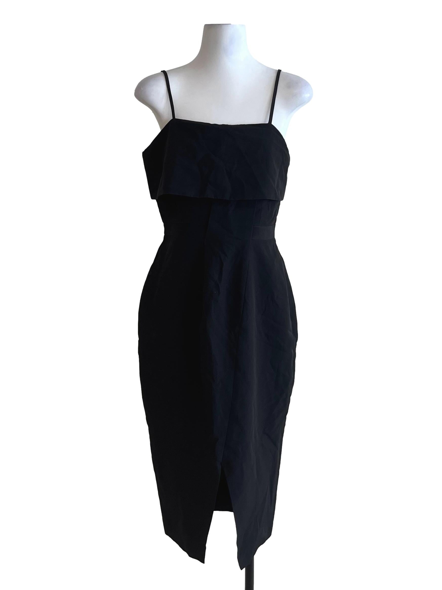 Black Spaghetti Strap A-Line Dress