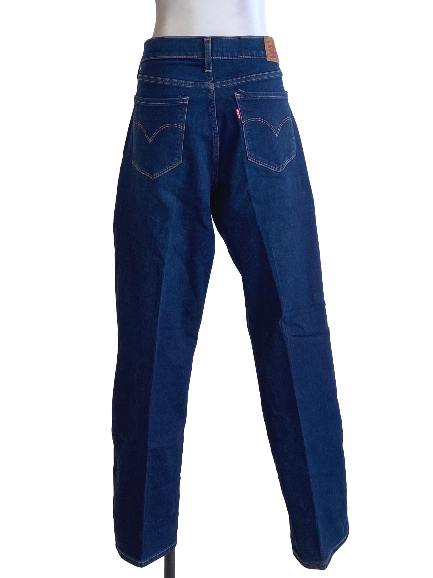 Dark Denim Blue Straight Jeans