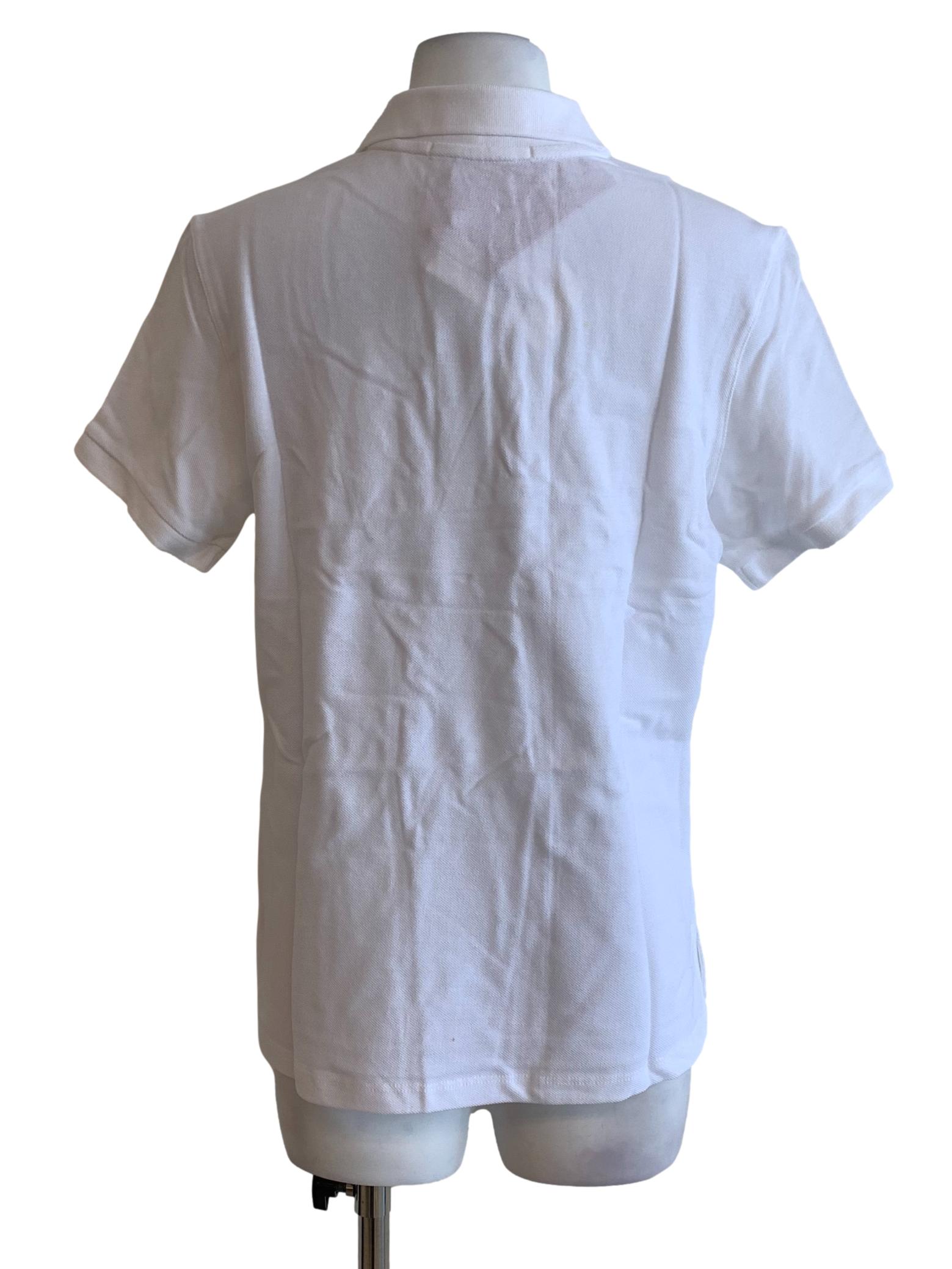 Daisy White Printed Polo Tee