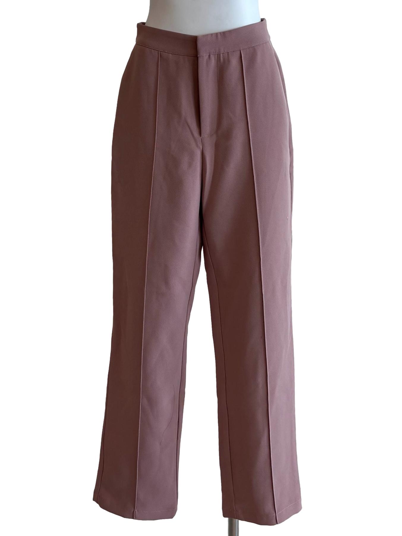 Dusty Pink Lined Straight Pants