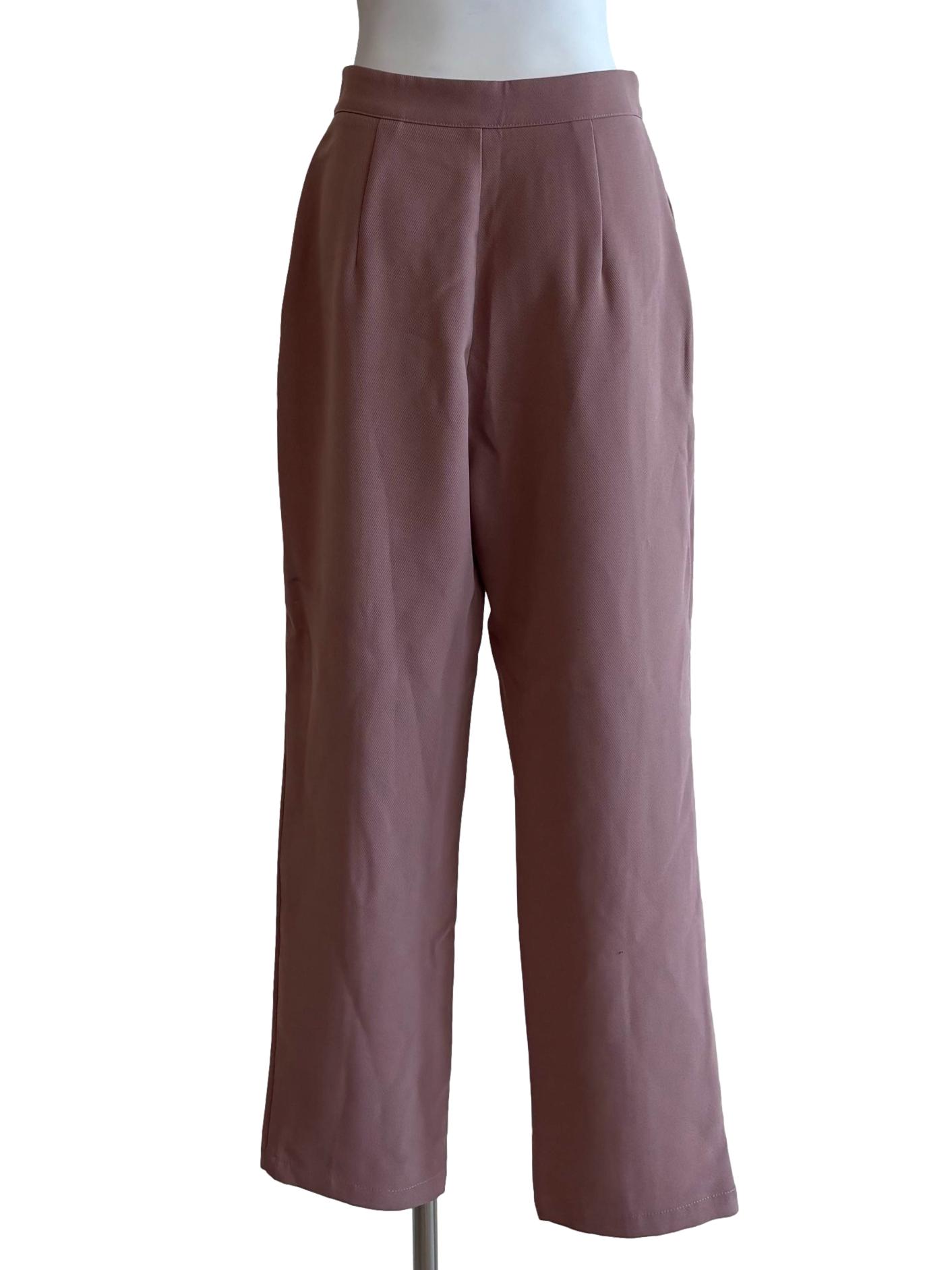 Dusty Pink Lined Straight Pants
