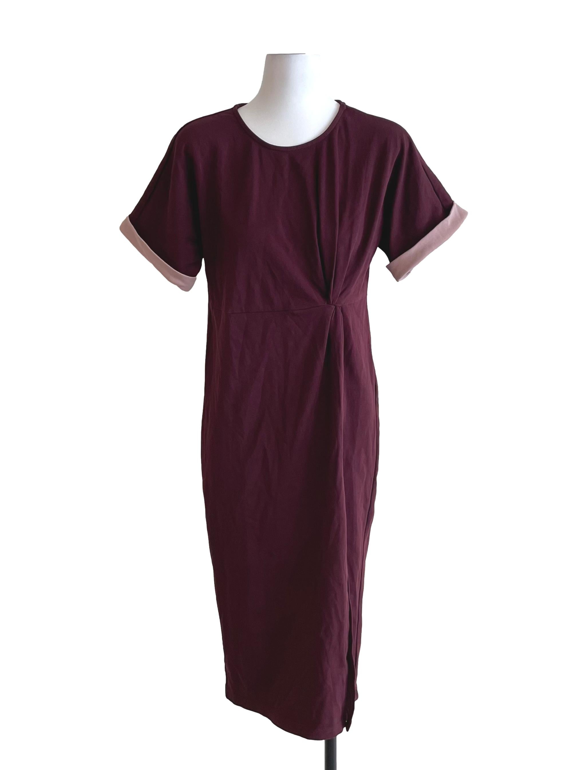 Grape Purple Cuffed Tee Dress